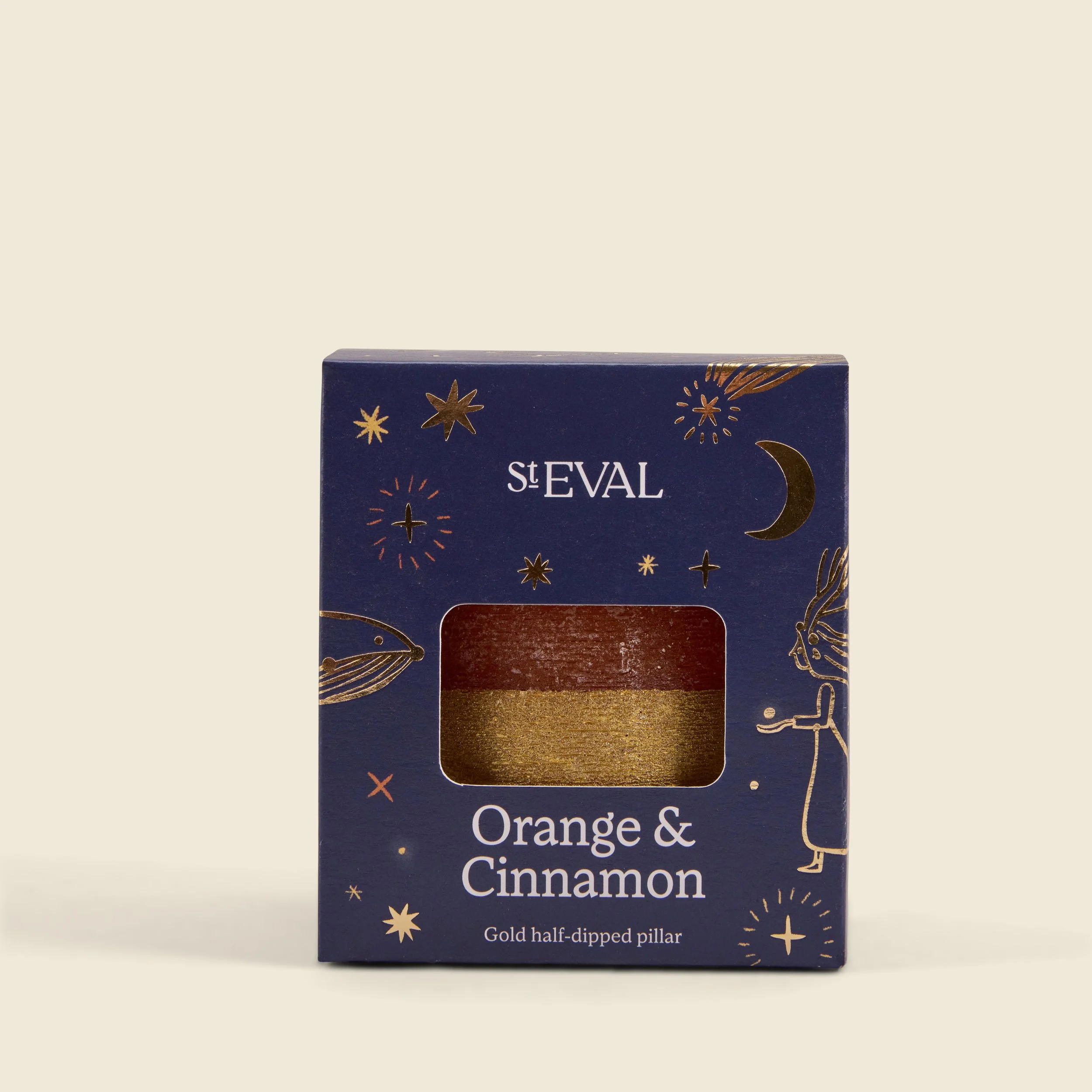 Orange & Cinnamon Gold Half-Dipped Pillar