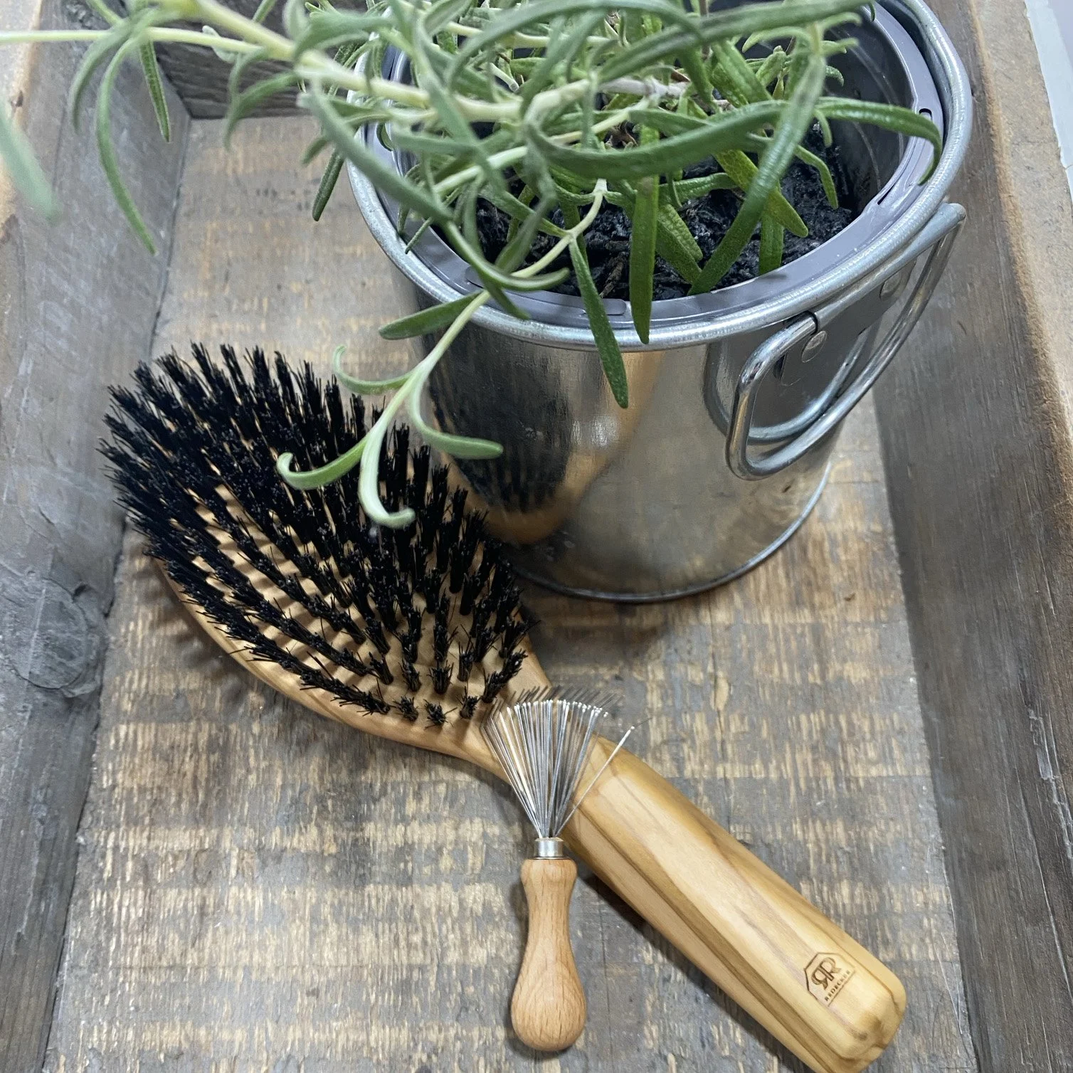 The Brush House Olive Wood Hairbrush
