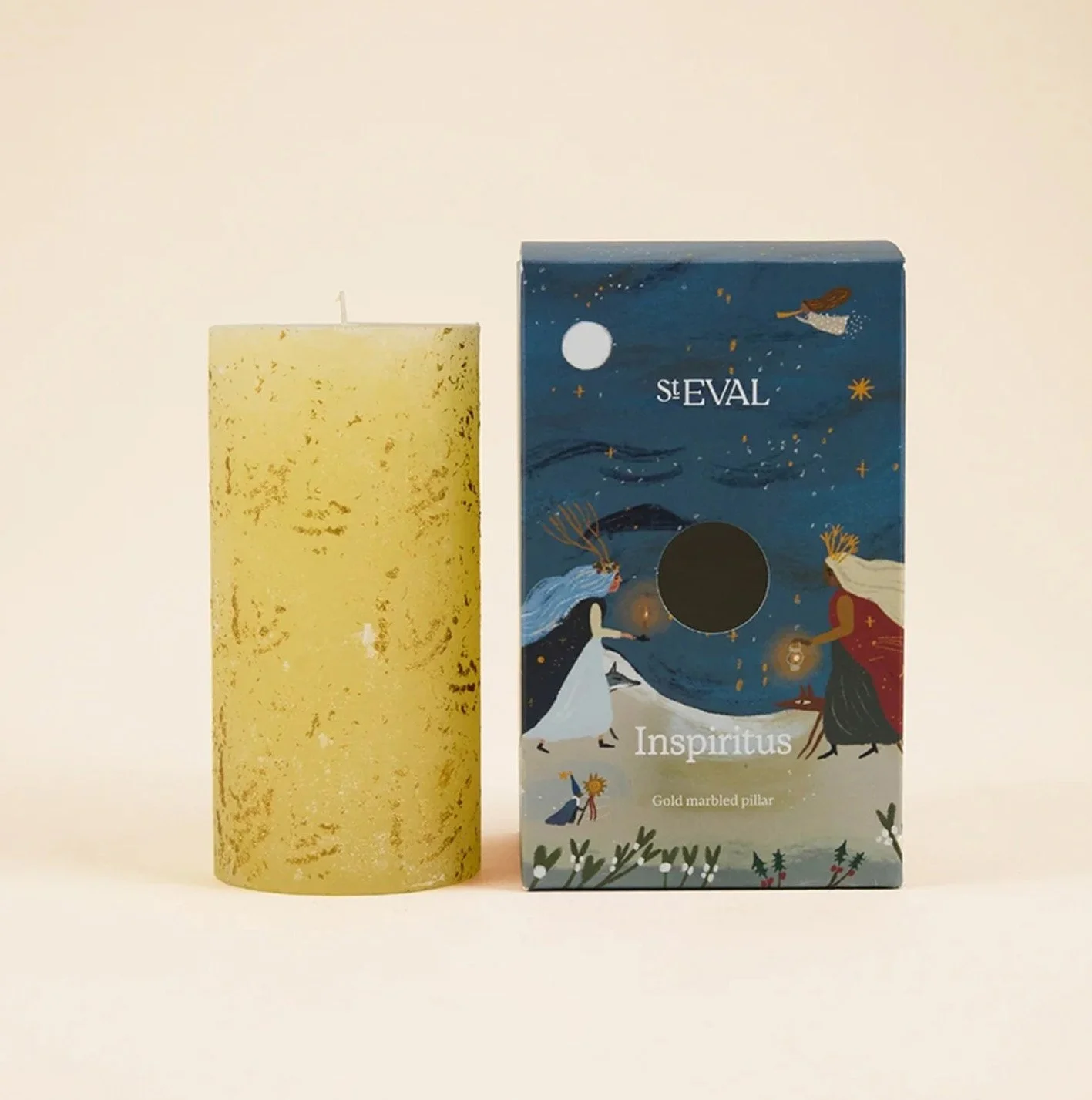 Inspiritus Scented Gold Marbled Pillar