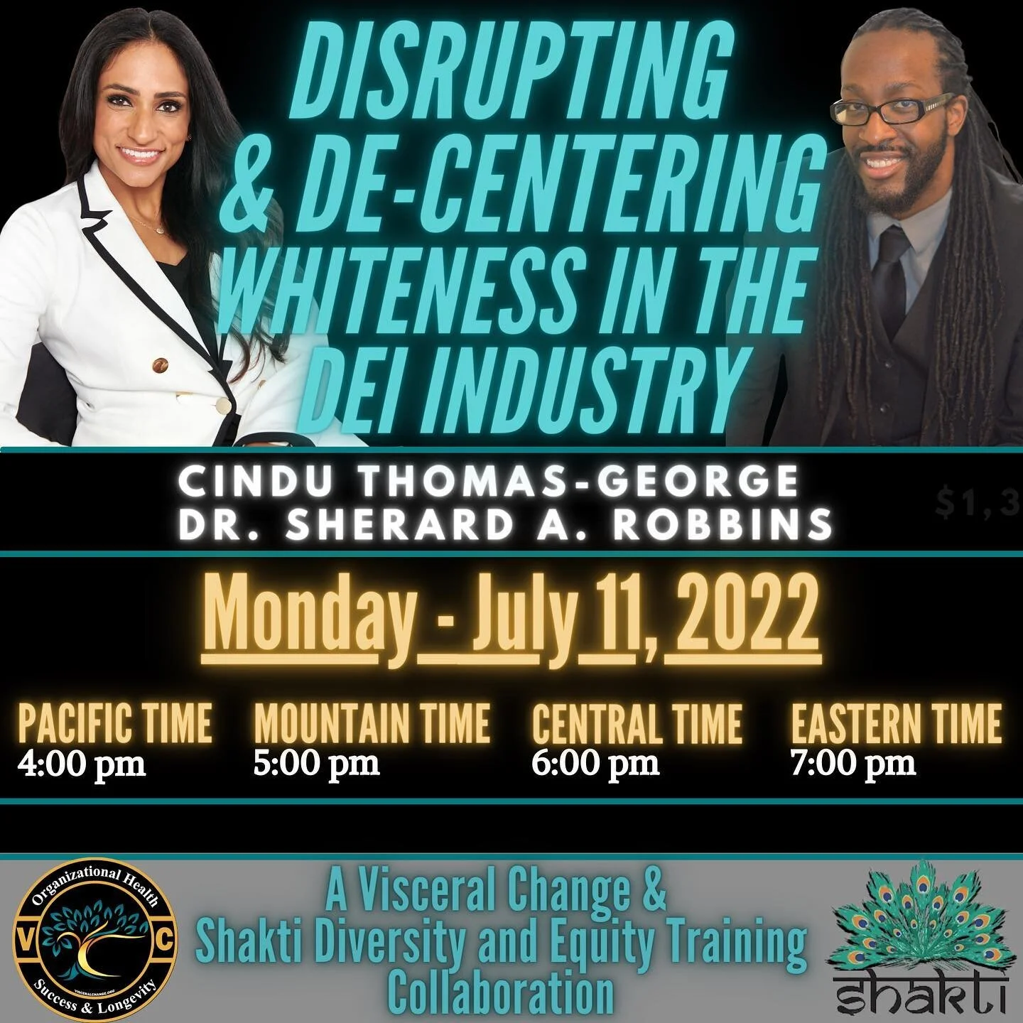 I am excited to share that @vc_founder of @visceralchange and I are hosting an interactive Zoom workshop focused on disrupting and de-centering Whiteness within DEI work.
As Anti-racism education becomes normalized within DEI training and education,