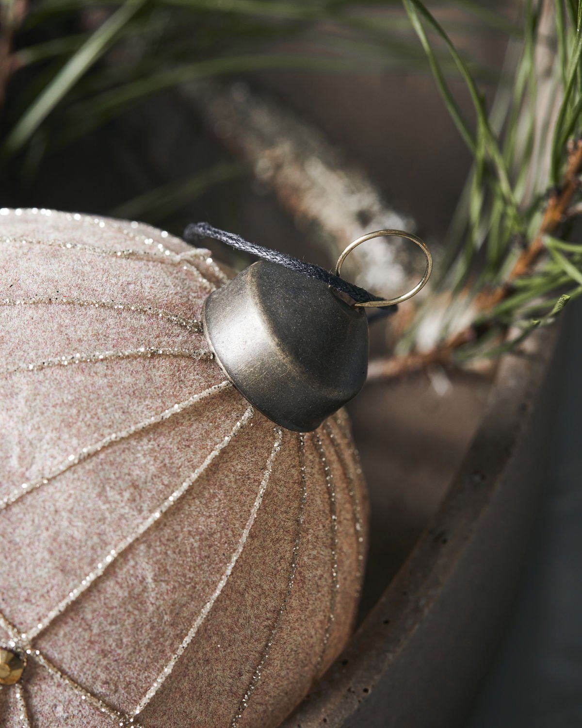 Large Sand Velour Ornament Close View