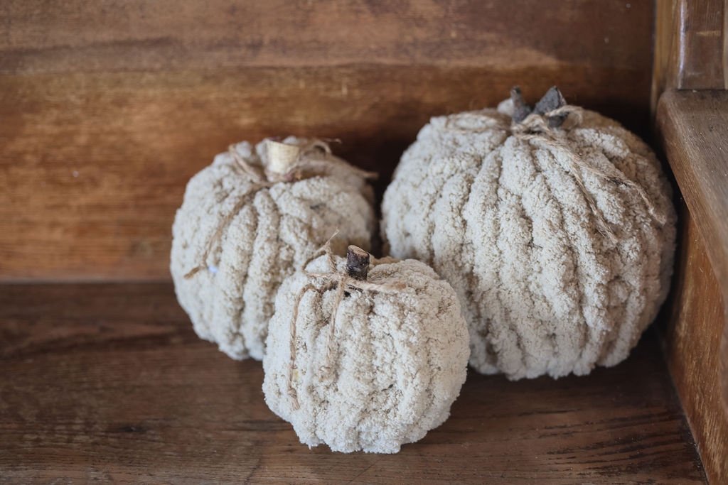 Grey Knit Pumpkins