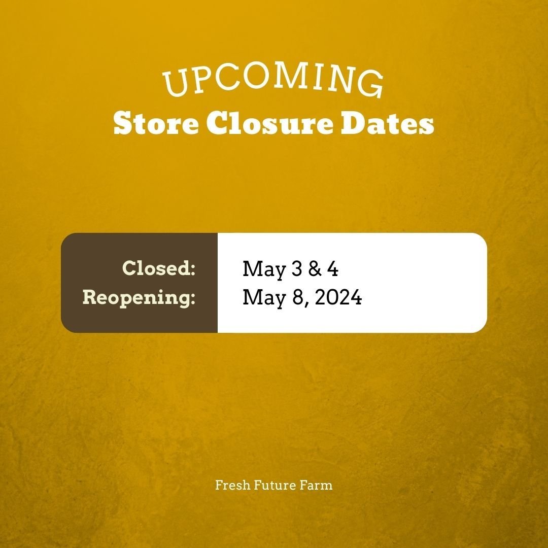 Just a reminder that this week will be short. We are closed Friday, May 3, and Saturday, May 4, and will resume normal hours on Wednesday, May 8. Come in today for your last-minute goodies and have a great weekend!!