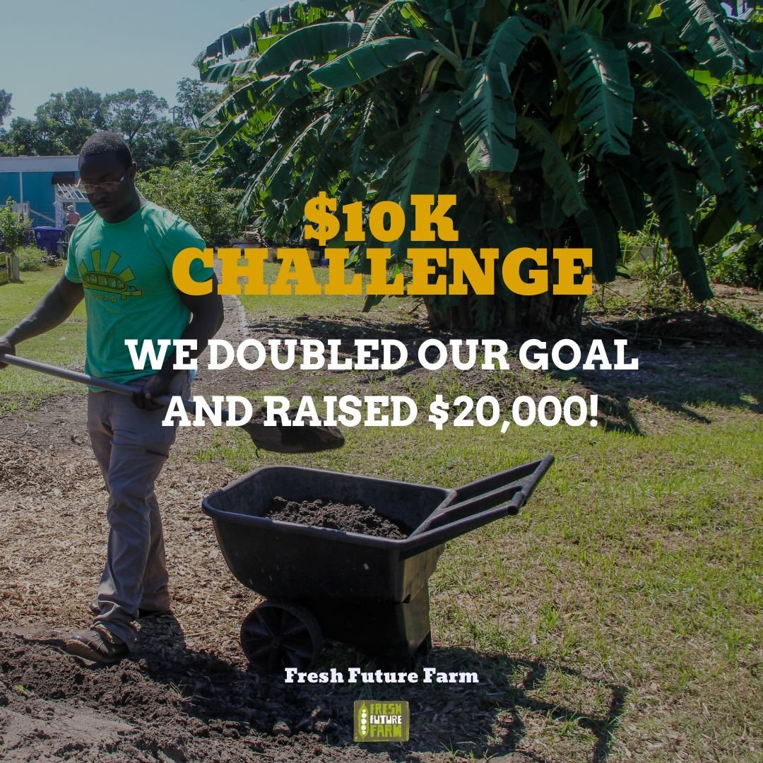 We DOUBLED our goal for the $10k Challenge, celebrating 10 years since Fresh Future Farm was started. Thank you to everyone who liked, shared, reposted, and donated!! We couldn't have done it without your support😊

#FreshFutureFarm #10KChallenge #10