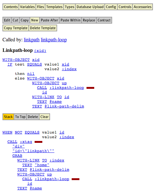 RTML editing interface