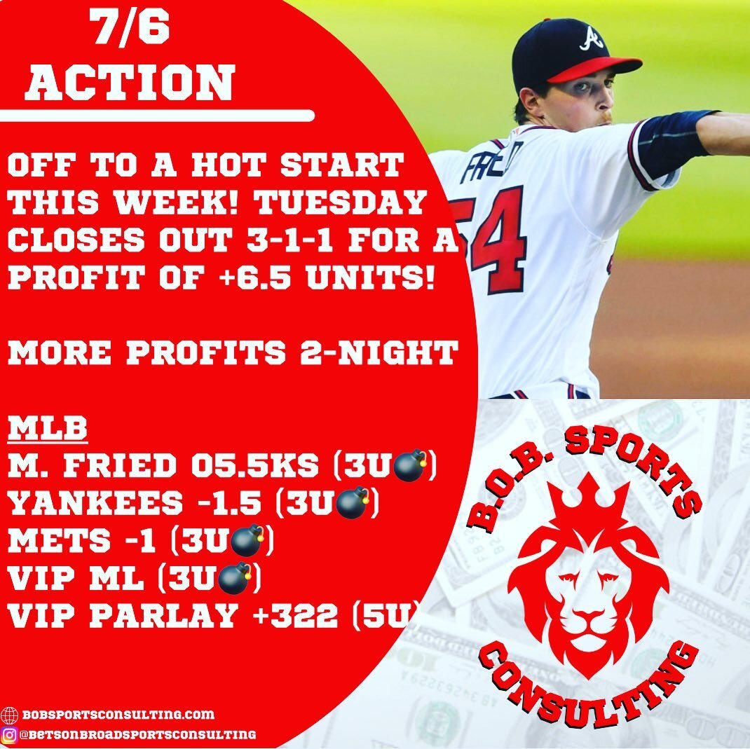 🚨WEDNESDAY🔒🚨

MORE PROFITS INBOUND! 

PRINT - STACK - REPEAT

#sportsbetting #sportsgambling #sportsinvesting #gamblinginstagram #nbapicks #nhlpicks #mlbpicks #ufcpicks #freebet #freepicks #draftkings #fanduel #barstoolsports #barstoolsportsbook #