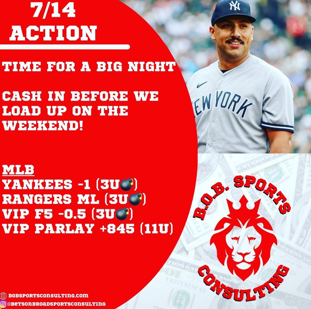 🚨THURSDAY🔒🚨

TIME TO BAG UP 💰💰💰

PRINT - STACK - REPEAT

#sportsbetting #sportsgambling #sportsinvesting #gamblinginstagram #nbapicks #nhlpicks #mlbpicks #ufcpicks #freebet #freepicks #draftkings #fanduel #barstoolsports #barstoolsportsbook #pa