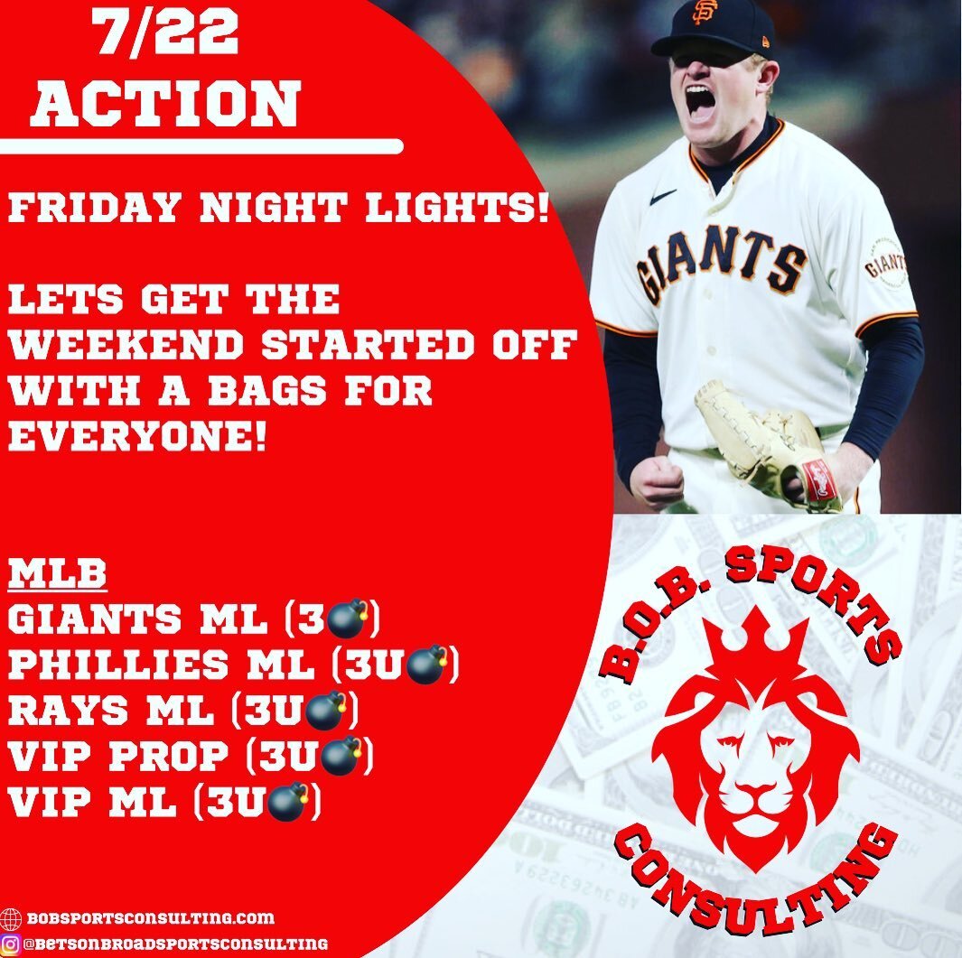 🚨FRIDAY🔒🚨

TIME TO SECURE THE 💰💰💰

PRINT - STACK - REPEAT

#sportsbetting #sportsgambling #sportsinvesting #gamblinginstagram #nbapicks #nhlpicks #mlbpicks #ufcpicks #freebet #freepicks #draftkings #fanduel #barstoolsports #barstoolsportsbook #