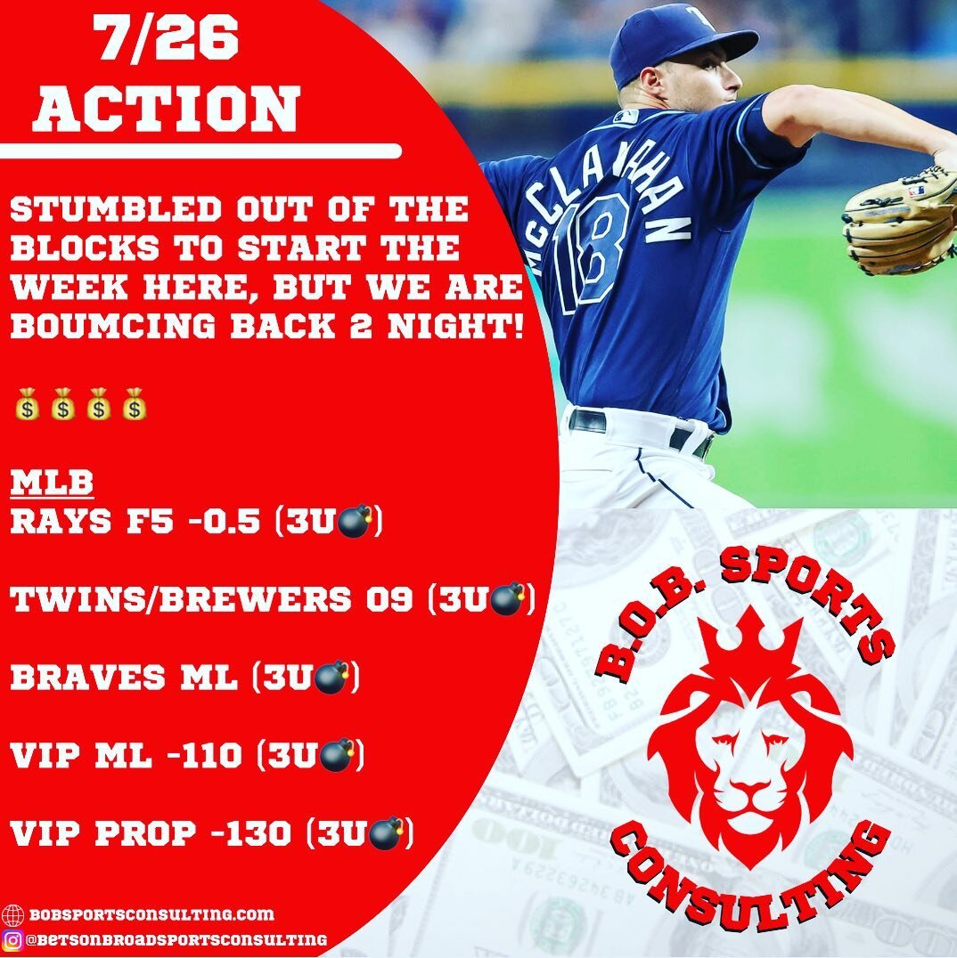 🚨TUESDAY 🔒🚨

TIME TO GET BACK ON TRACK!

PRINT - STACK - REPEAT

#sportsbetting #sportsgambling #sportsinvesting #gamblinginstagram #nbapicks #nhlpicks #mlbpicks #ufcpicks #freebet #freepicks #draftkings #fanduel #barstoolsports #barstoolsportsboo