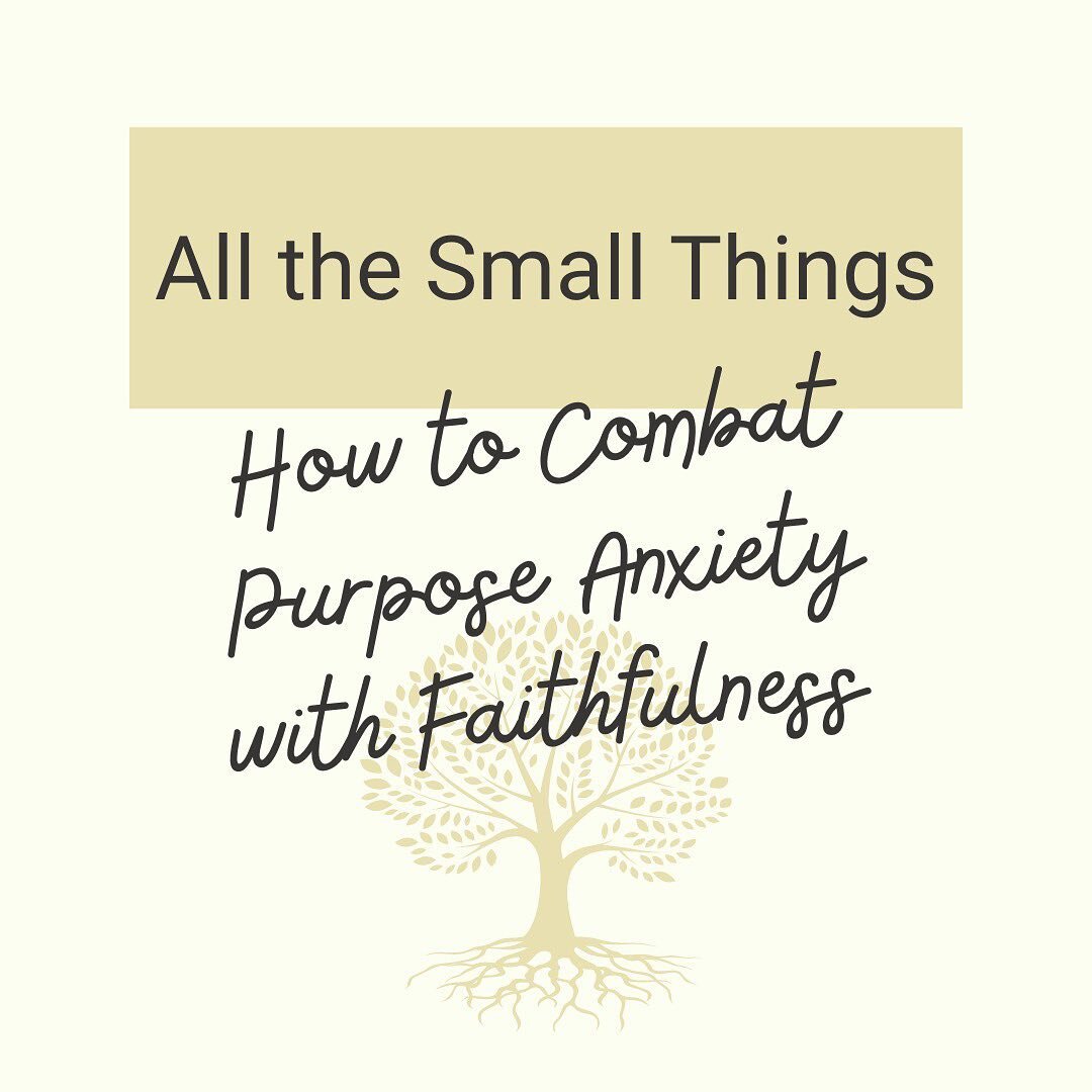 New blog alert! 
&bull;&bull;&bull;&bull;&bull;&bull;&bull;&bull;&bull;&bull;&bull;&bull;&bull;&bull;&bull;&bull;&bull;

What's with purpose anxiety?

We all ache to live purposeful lives. In fact, recent studies have proven that humans crave purpose