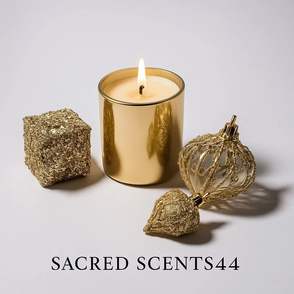 A golden glow for the season ✨
Our handcrafted soy candles are designed to bring warmth, intention, and quiet elegance into any space.

Light it. Feel it. Live it.
Sacred Scents44 🖤

🛍️: Sacredscents44.com

#holidayshopping