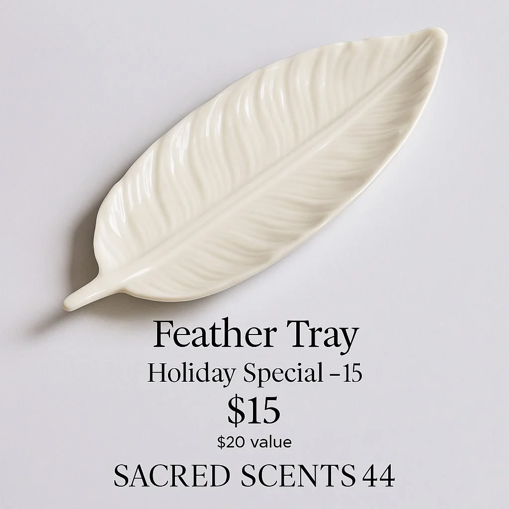 The perfect finishing touch for thoughtful gifting ✨
Feather Trays now available as a holiday special.

🛍️: SacredScents44.com

#holidayshopping 
#sacredscents44
#sacredscents44homecollection