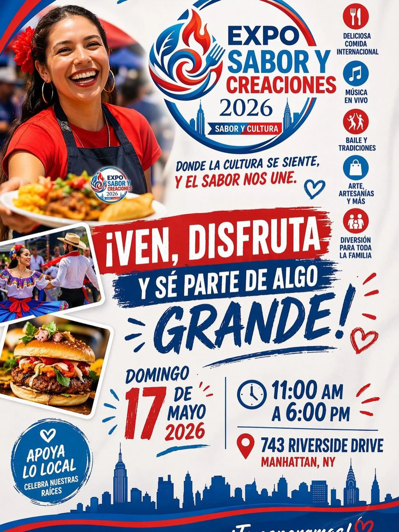 A celebration of flavor, culture, and community is coming to Manhattan! 🇩🇴🌎

Join us at Expo Sabor y Creaciones 2026 where delicious international food, live music, traditional dance, art, and local businesses come together for an unforgettable da