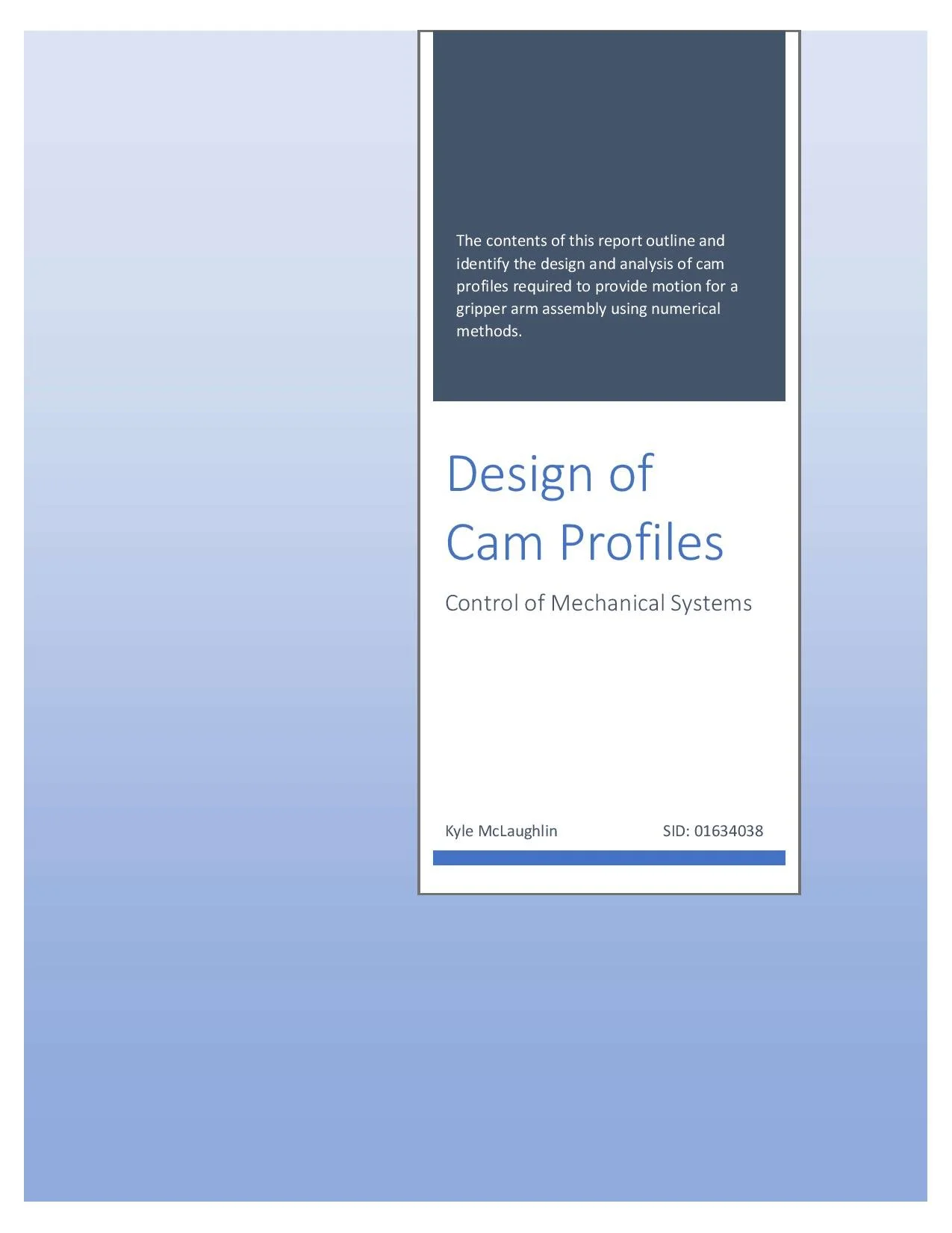 Design of Cam Profiles using MATLAB — Kyle McLaughlin's Portfolio