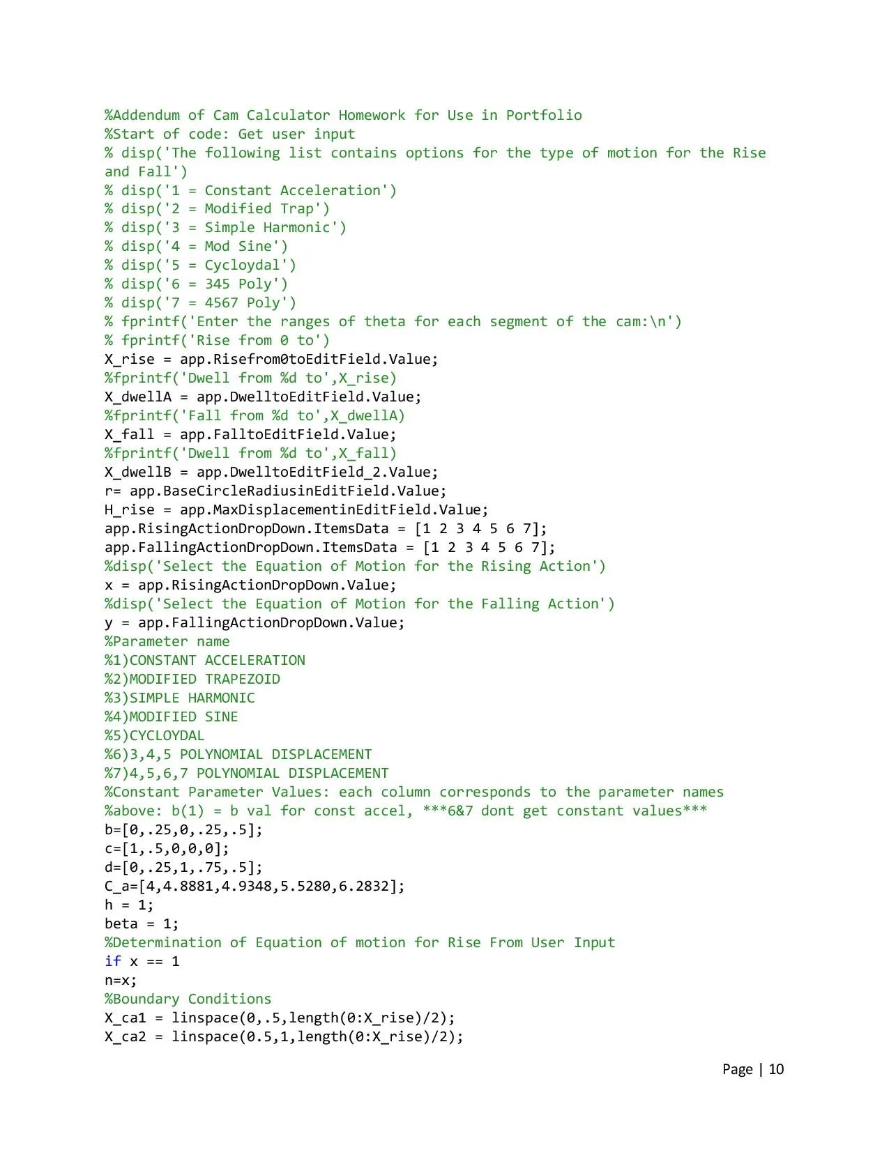 Design of Cam Profiles using MATLAB — Kyle McLaughlin's Portfolio