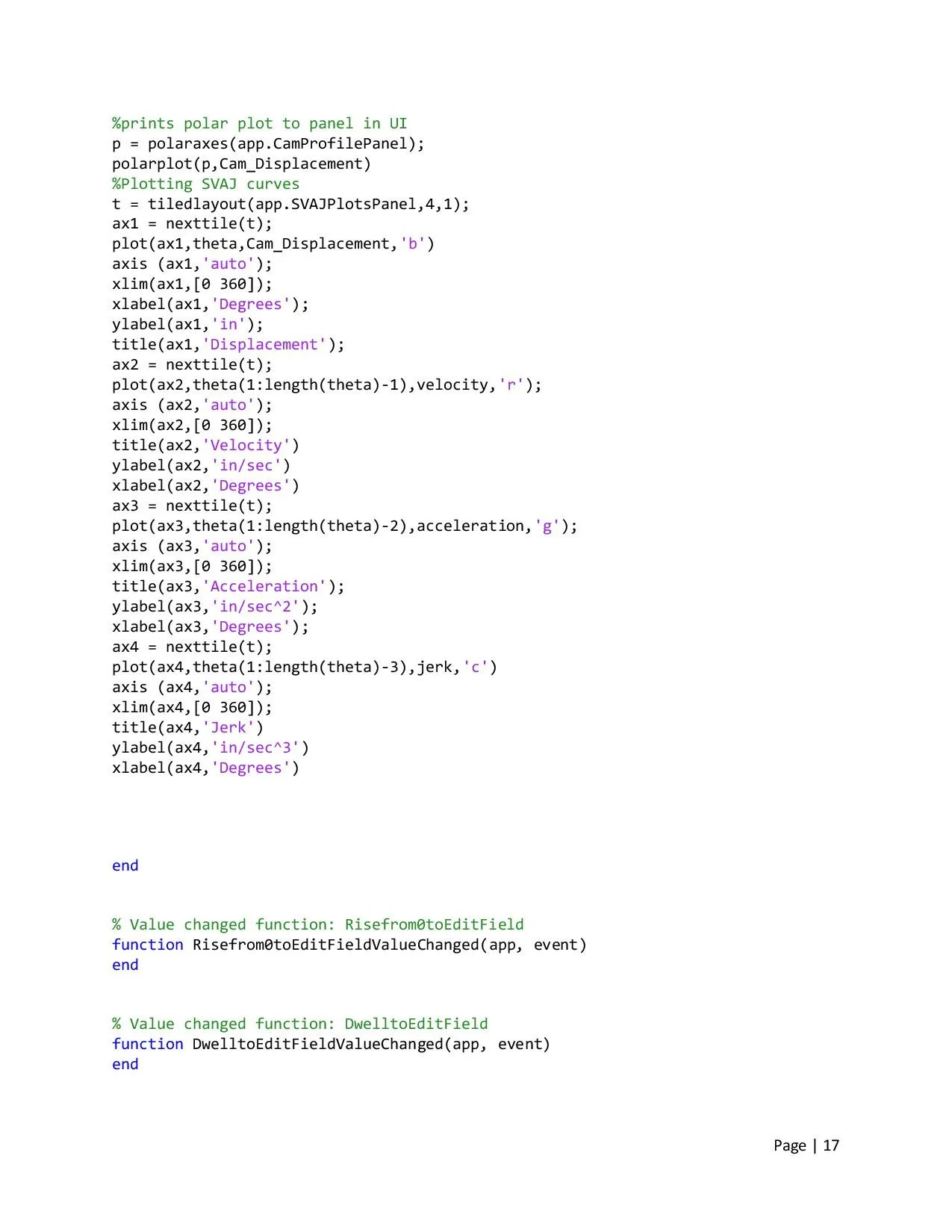 Design of Cam Profiles using MATLAB — Kyle McLaughlin's Portfolio