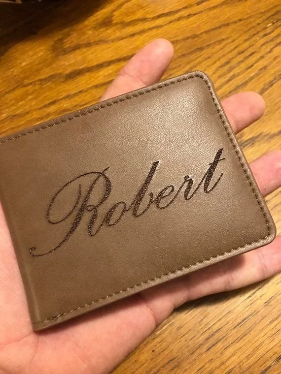 Laser Engraved Leather Wallet