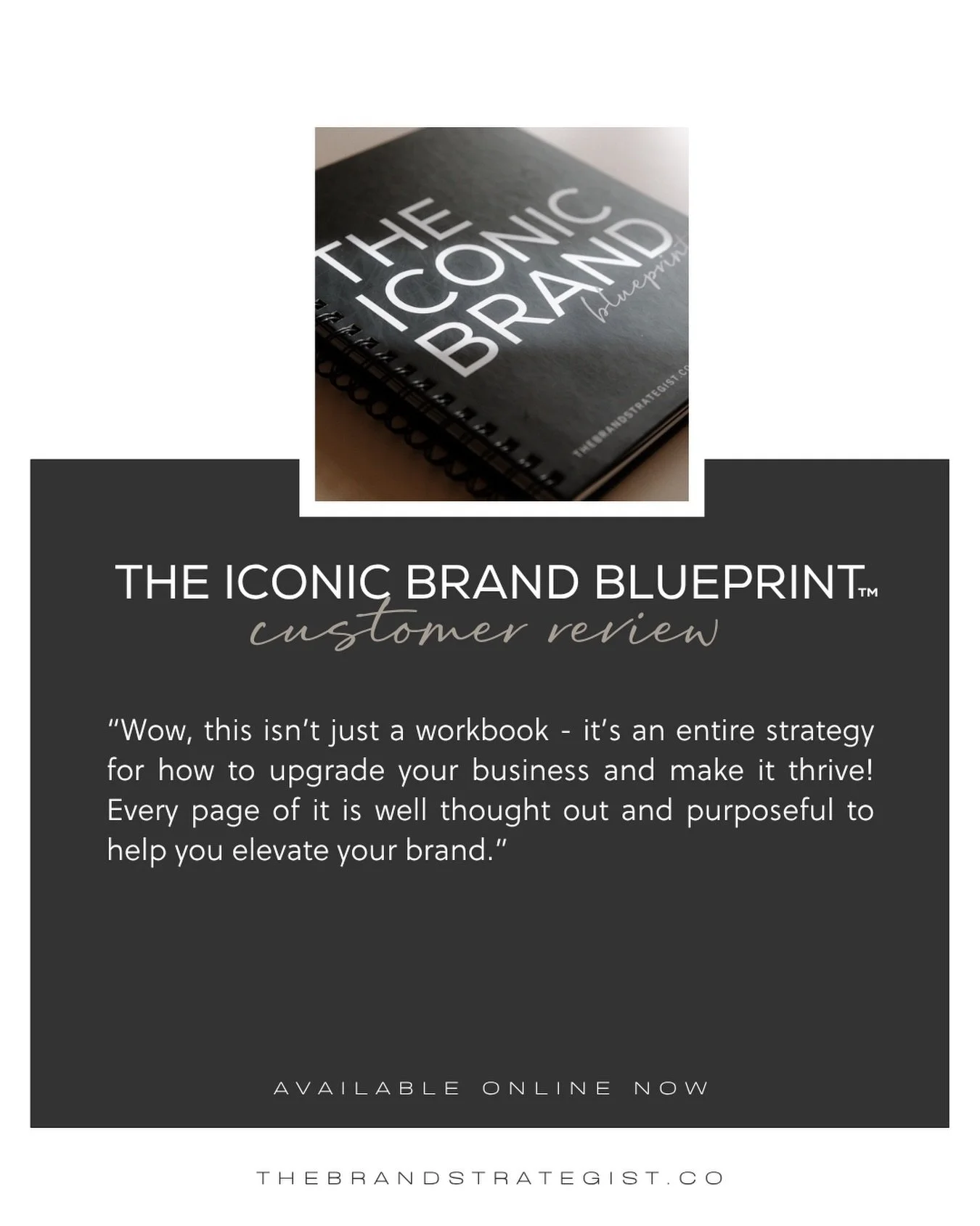 Not just a workbook. A full strategy for your business. ✨

Order online: www.thebrandstrategist.co

#thebrandstrategist // Brand Identity, Branding, Personal Brand, Web Design, Brand + Web Audit, 1:1 Sesstions