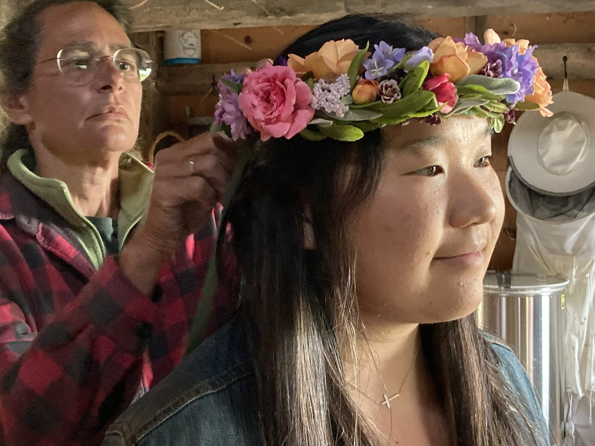 Fitting a junior bridesmaid crown.jpg