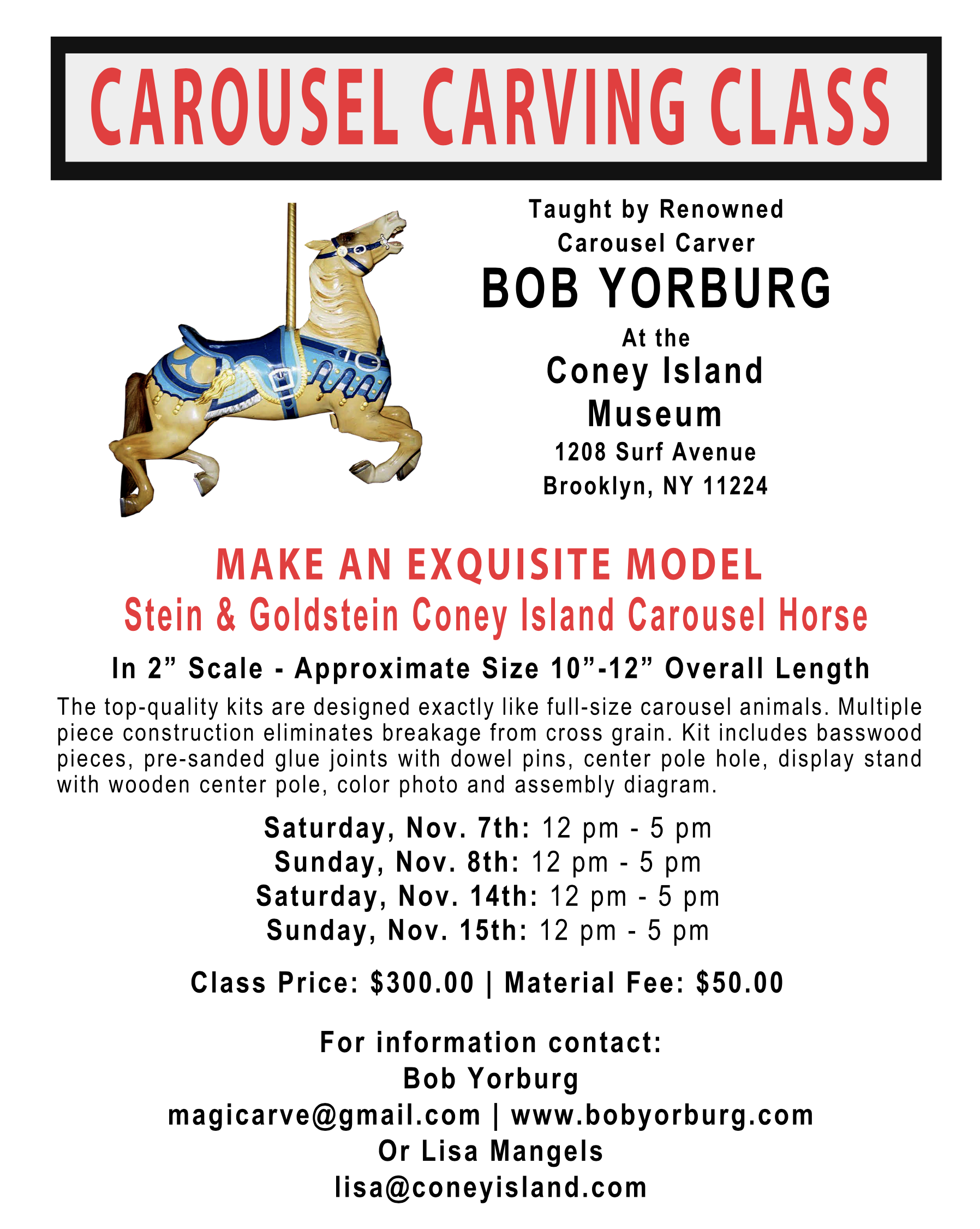 Carousel Horse Carving Class at the Coney Island Museum
