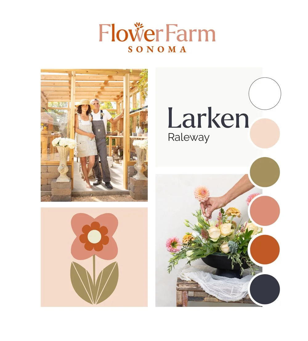 Moodboard for Flower Farm Sonoma website