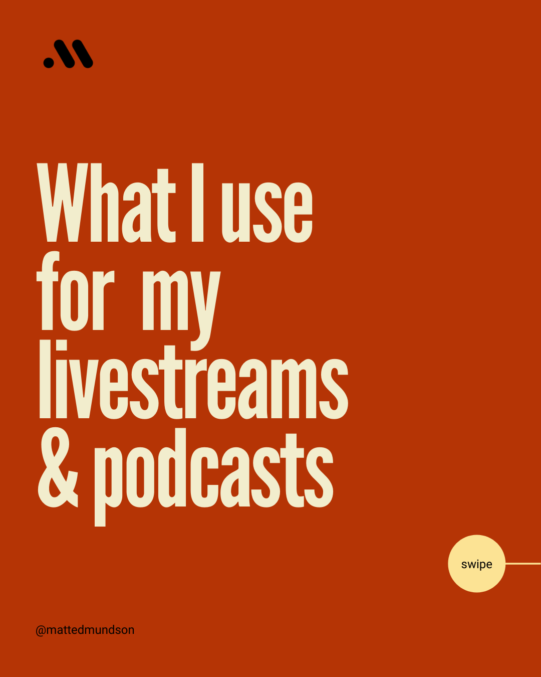 What I use for my livestreams and podcasts