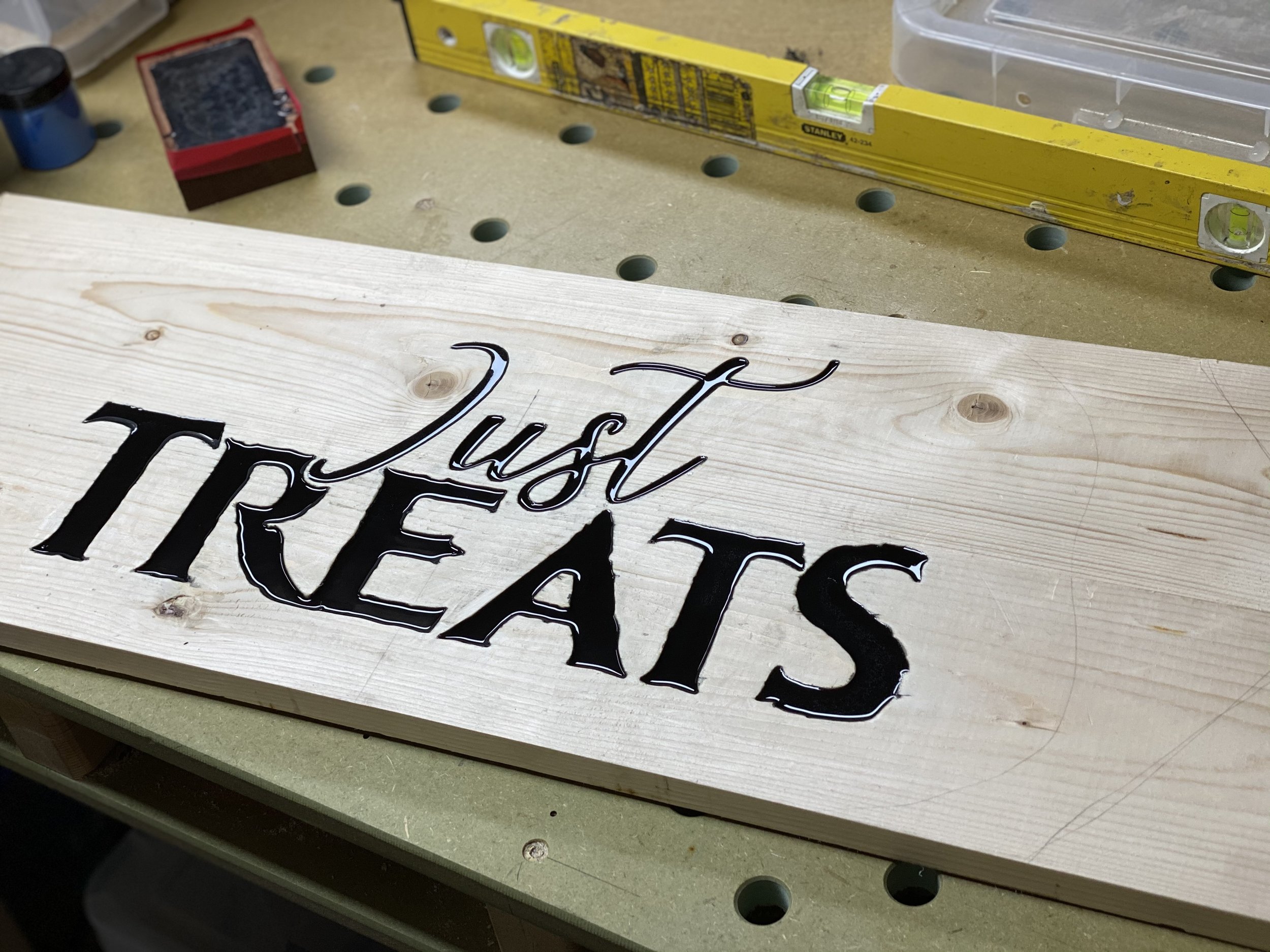 Just Treat sign for halloween