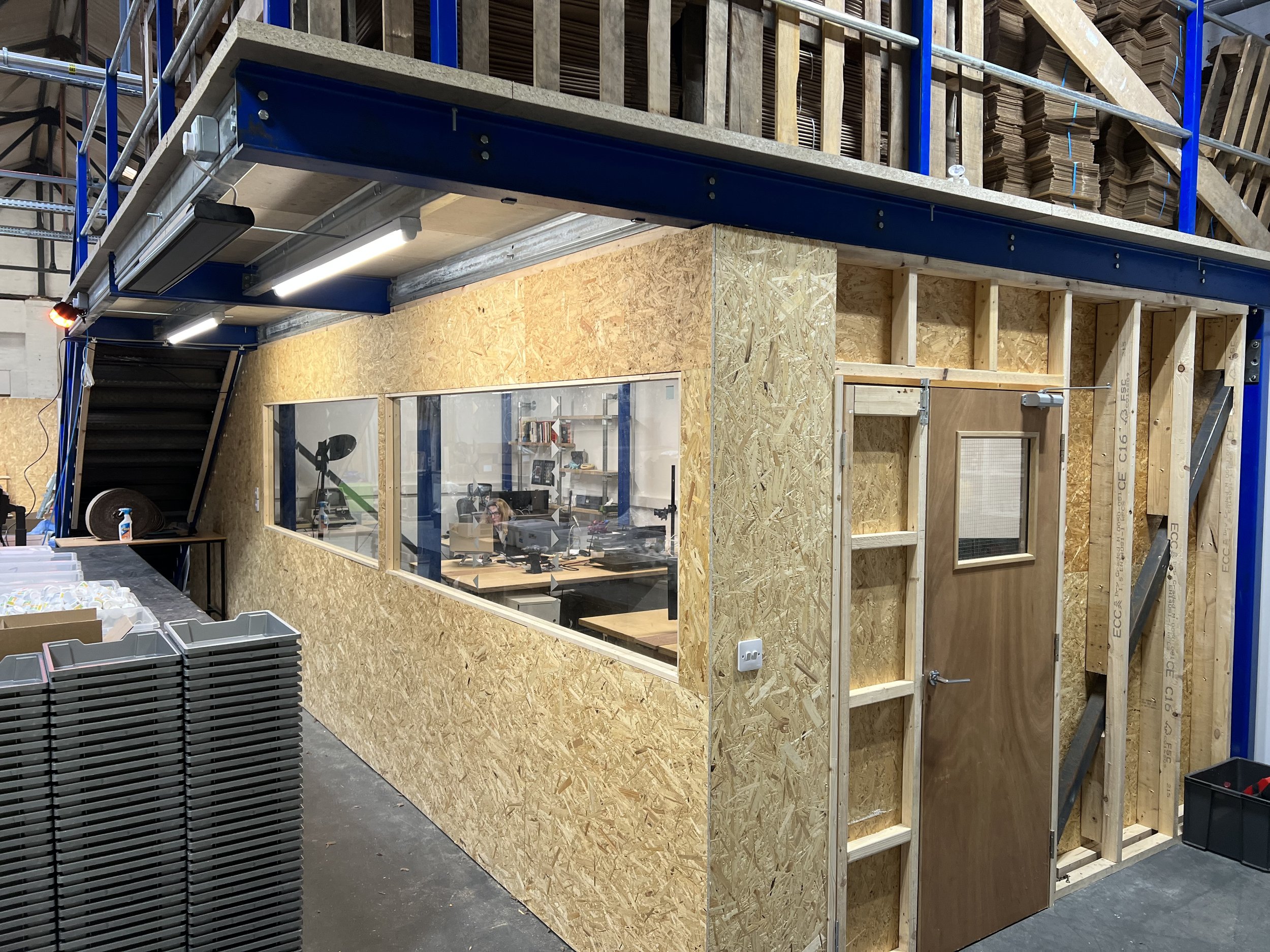 Making the office at the new warehouse