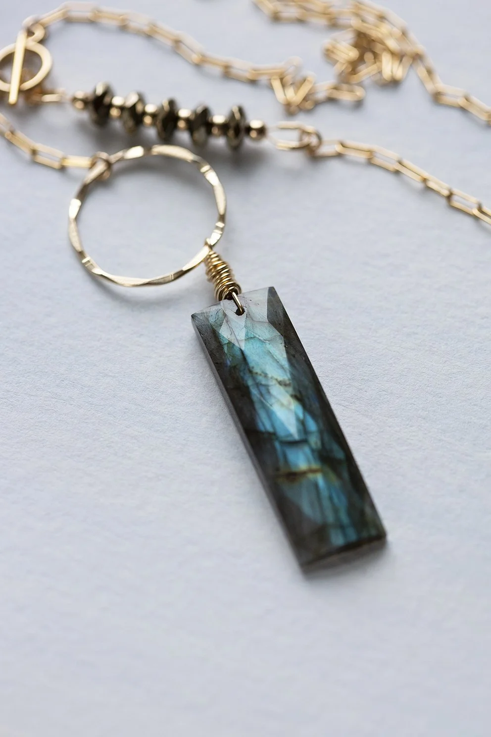 14K Gold Filled Labradorite Link 