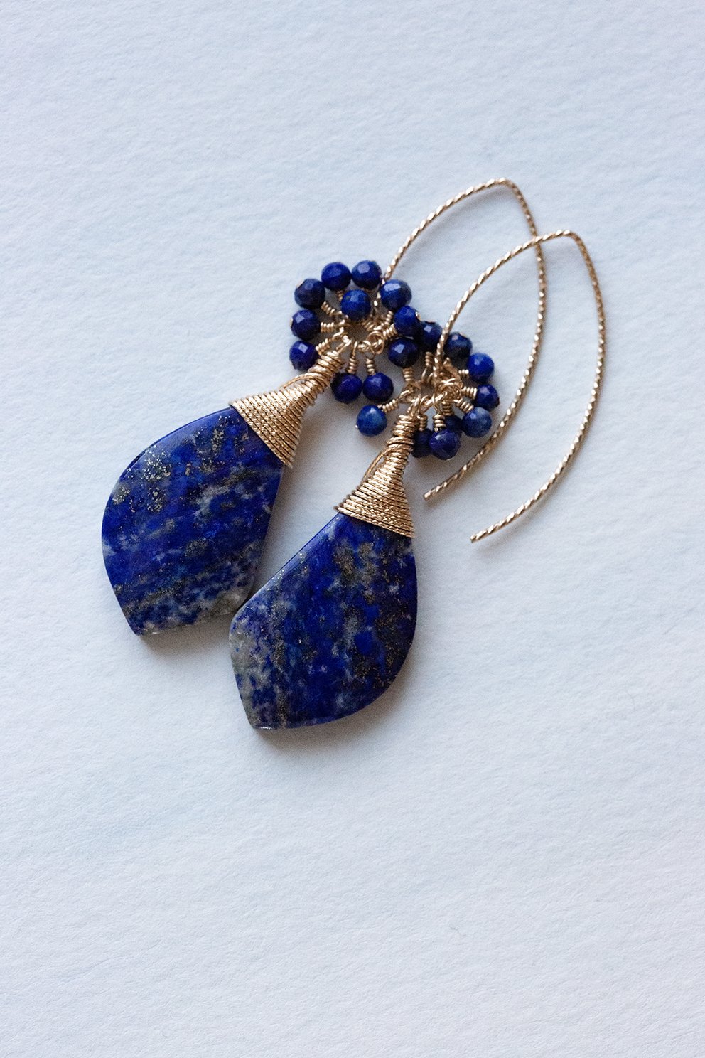 Deep Blue Gold Speckled Lapis Lazuli Earrings Lapis Drop Earrings Blue  Gemstone Dangles September Birthstone Clips Available - Etsy