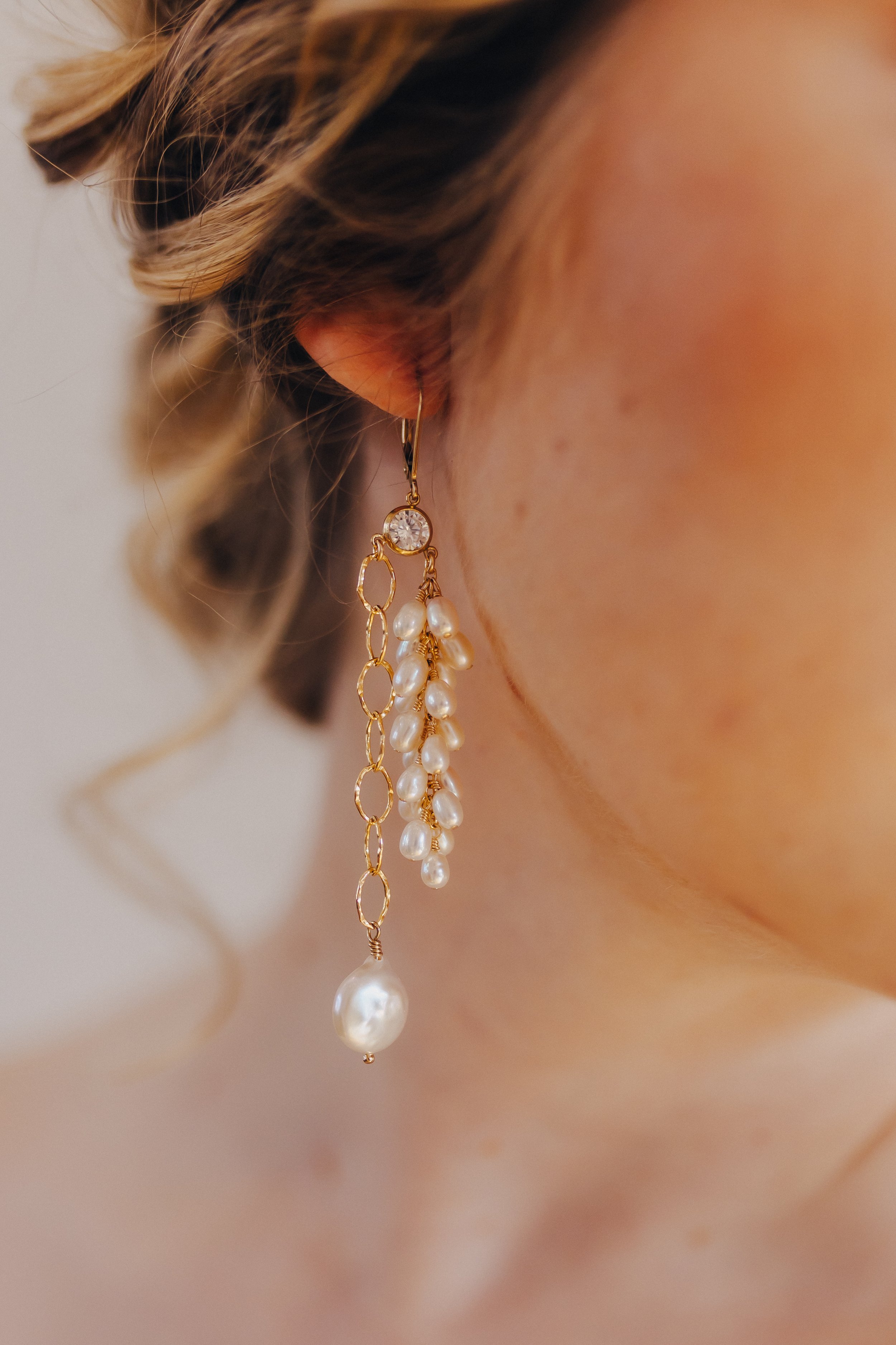 14K Gold Filled Freshwater Pearl Statement Earrings — Aventine Jewelry