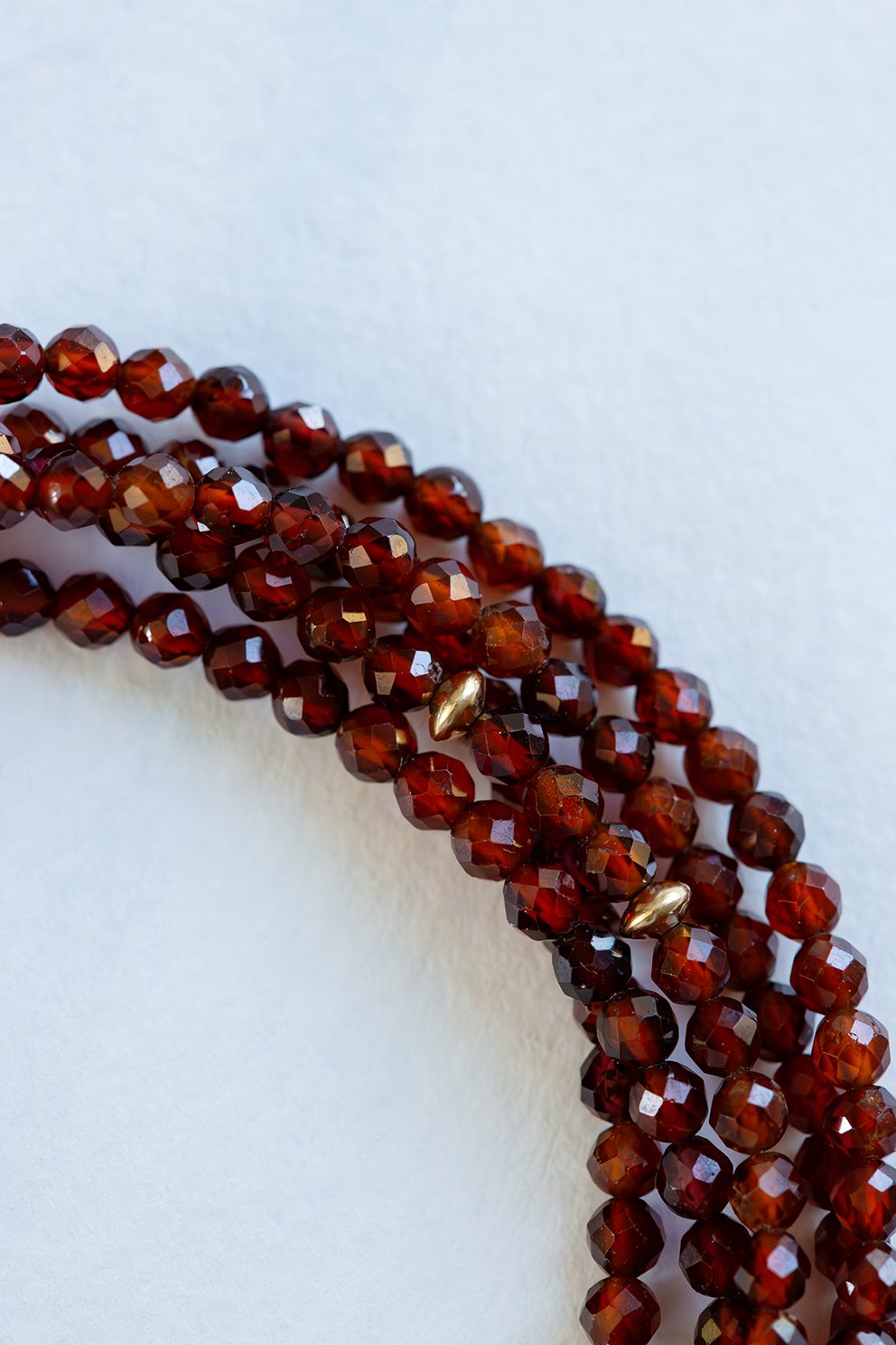 Garnet Gemstone Beaded Long Wrap Necklace