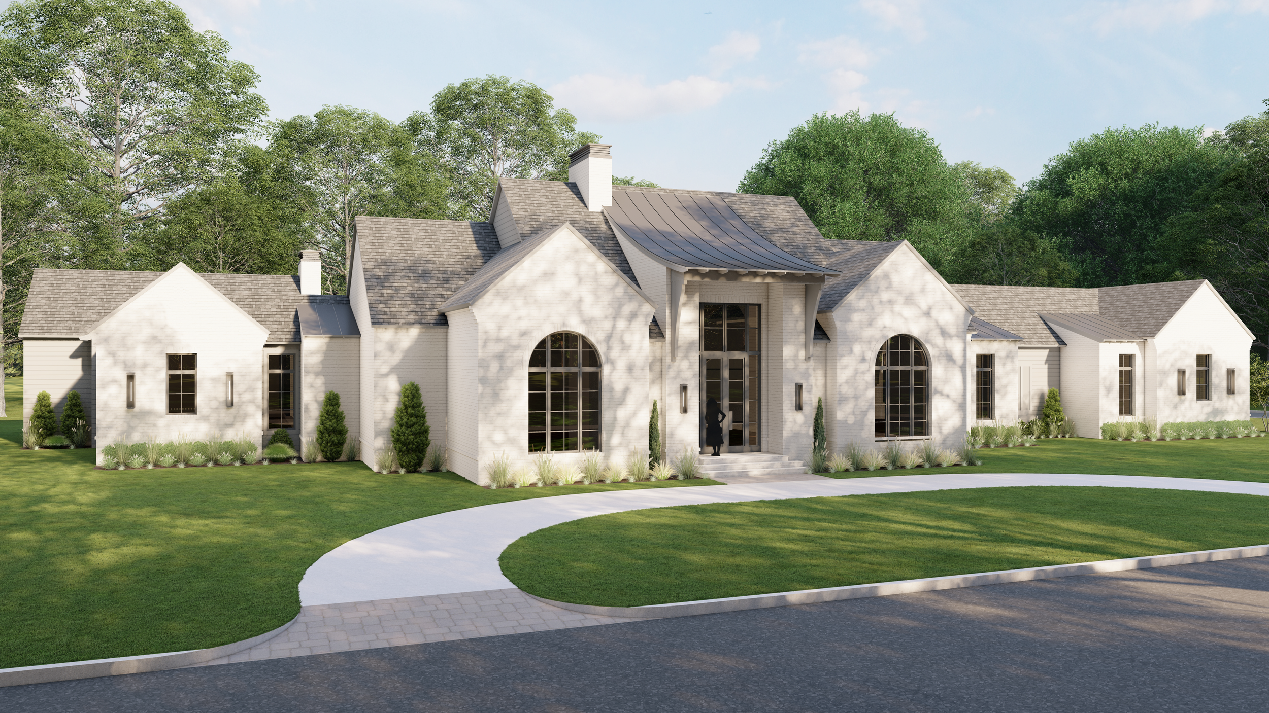 European-inspired custom home rendering for Lot 15 at Highlake