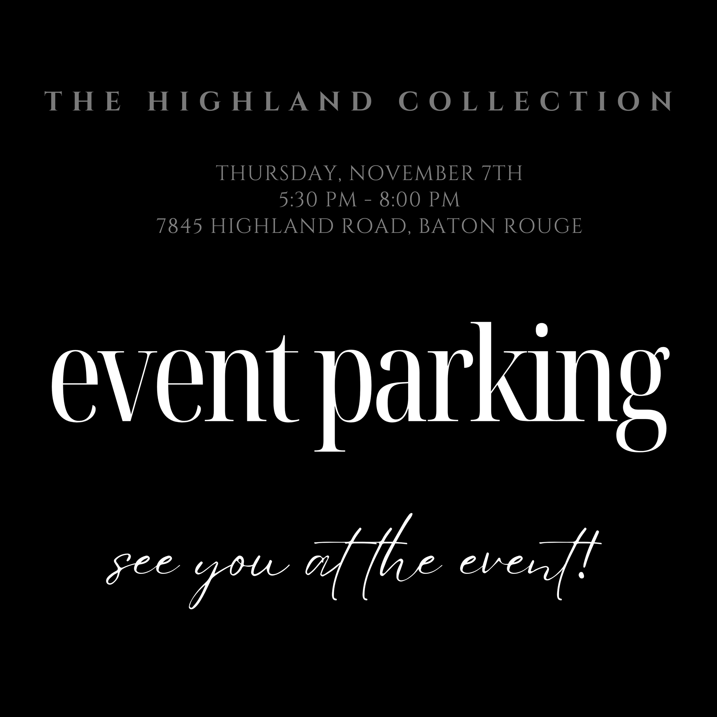 VIP Event Parking — Craft
