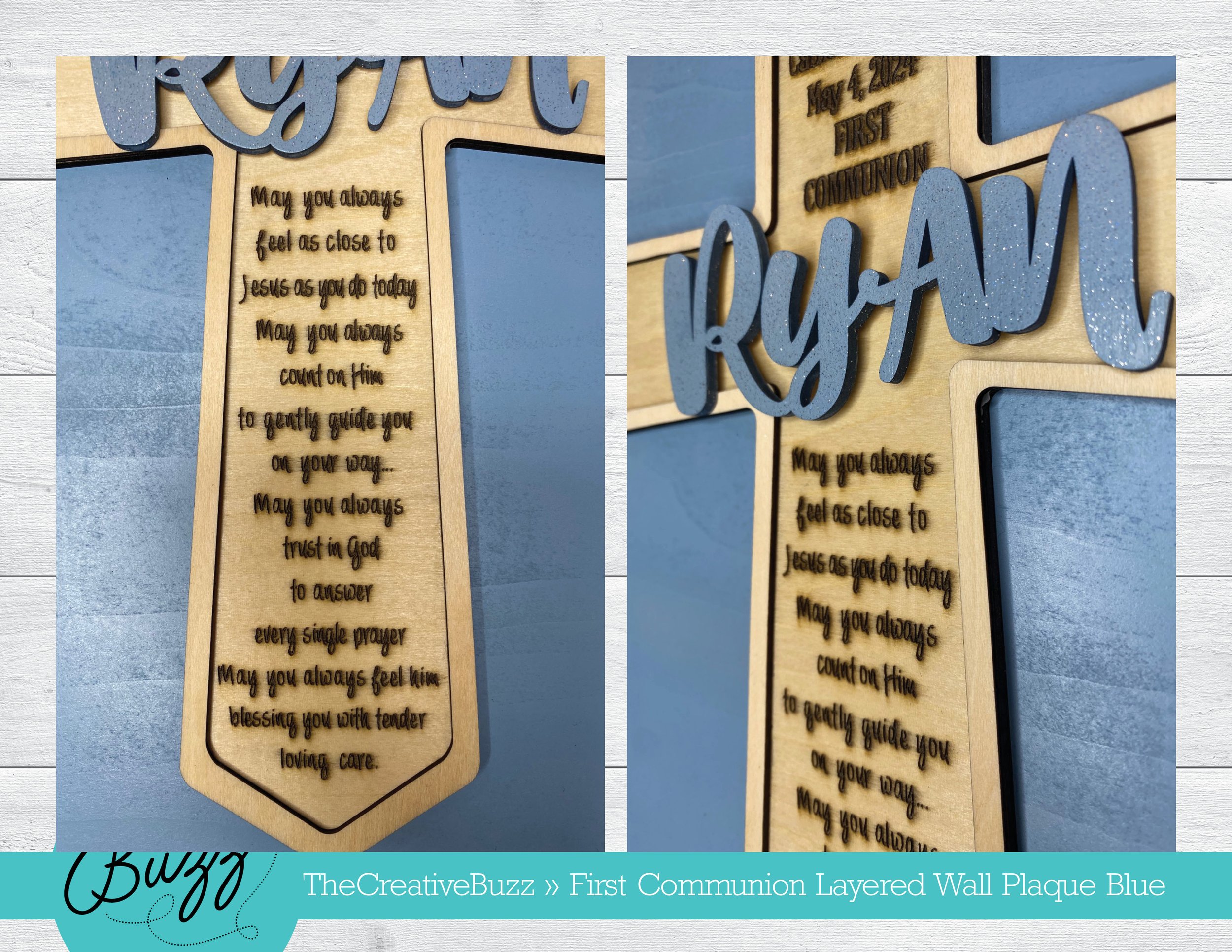 First Communion Layered Wall Plaque wFrame_Blue2.jpg