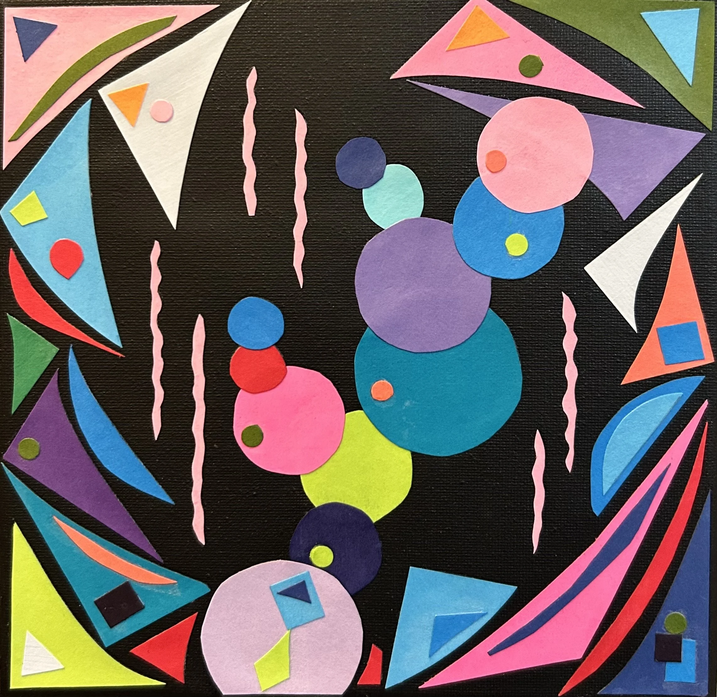 Collage from my "Stained Glass" Series No. 26 "Joyeux" 9 x 9"