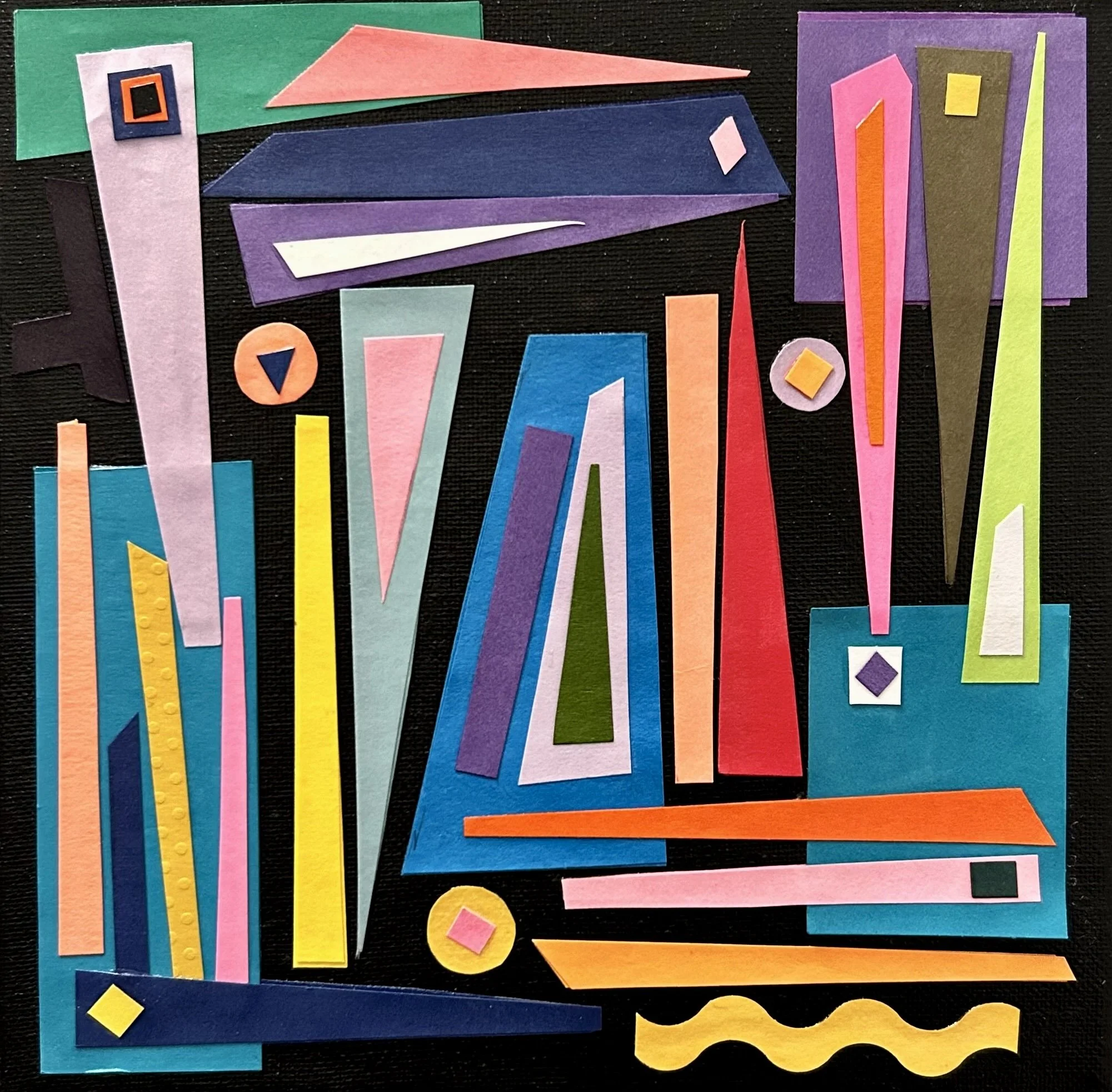 Collage from my "Stained Glass" Series No. 23, 9 x 9"