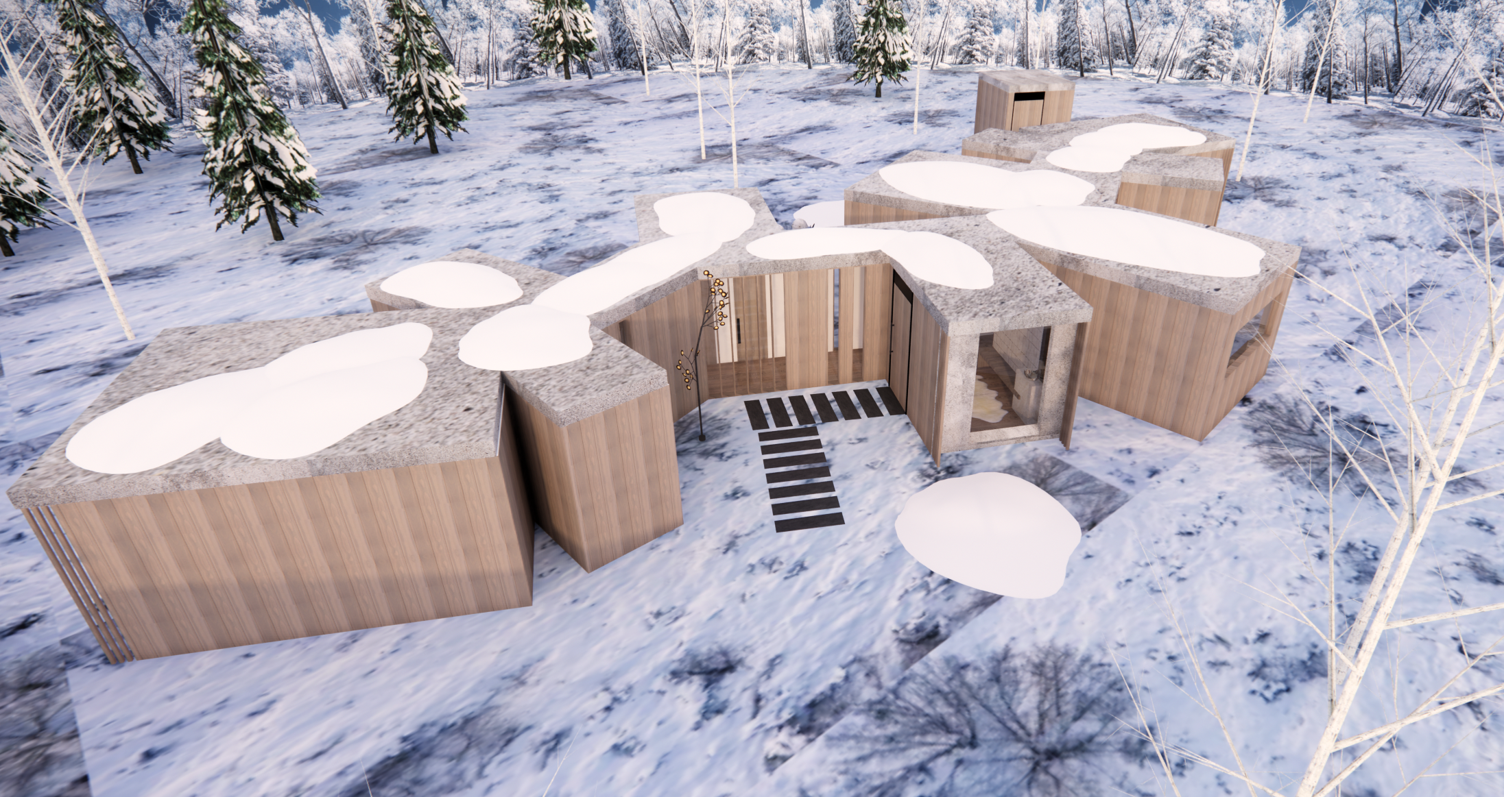 FLAKE CABIN exterior from top front.png