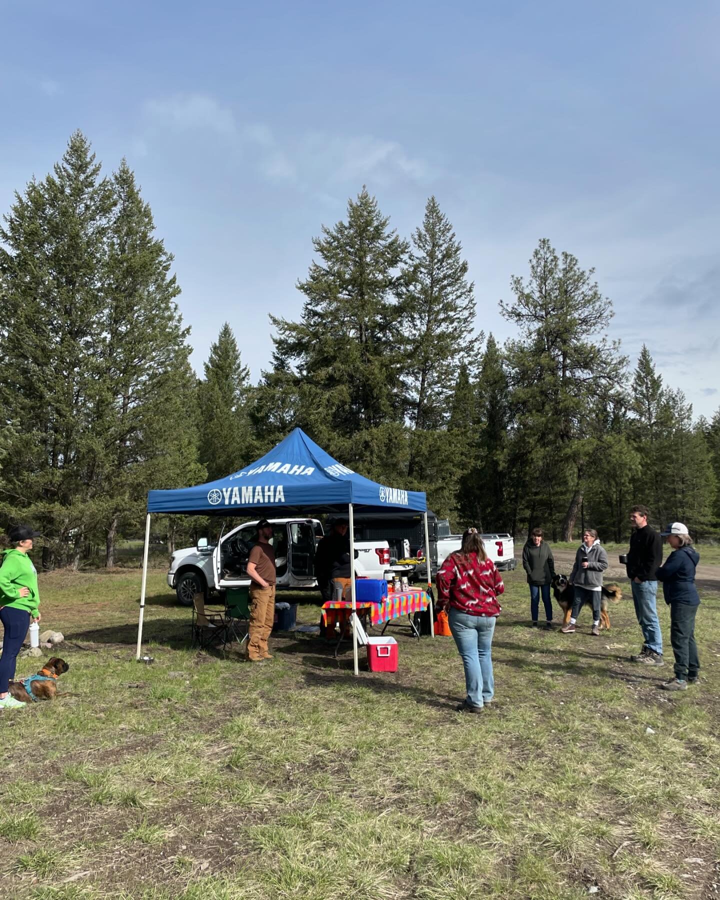 Warm &amp; sunny at koocanusa for volunteer trail maintenance day.