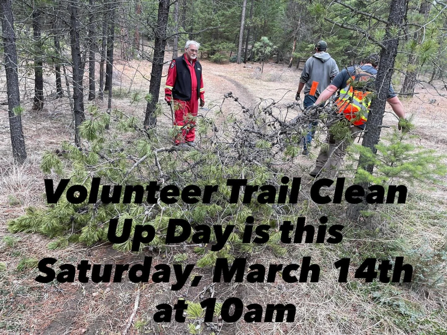Volunteer Trail Clean Up Day  is a go this Saturday, &lsquo;March 14th. 

Meeting at Staging Area #1, on Dorr Cut Off Road, just off hwy 93. 

https://maps.app.goo.gl/
ThKNvrgejyCjJfM16

We&rsquo;ll meet at 09:30 for a 10:00am start. 

Weather foreca