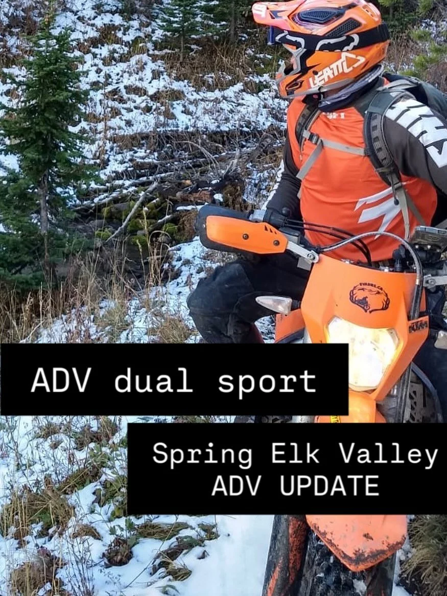 Here&rsquo;s an update for ADV riders , it&rsquo;s changing daily &amp; has snowed at higher elevations since this report! 

From Fernie: 
Cokato Rd/lower Morissey/lower Lodgepole/River Rd, all the way to Elko and main FSRs from Elko to Cranbrook are