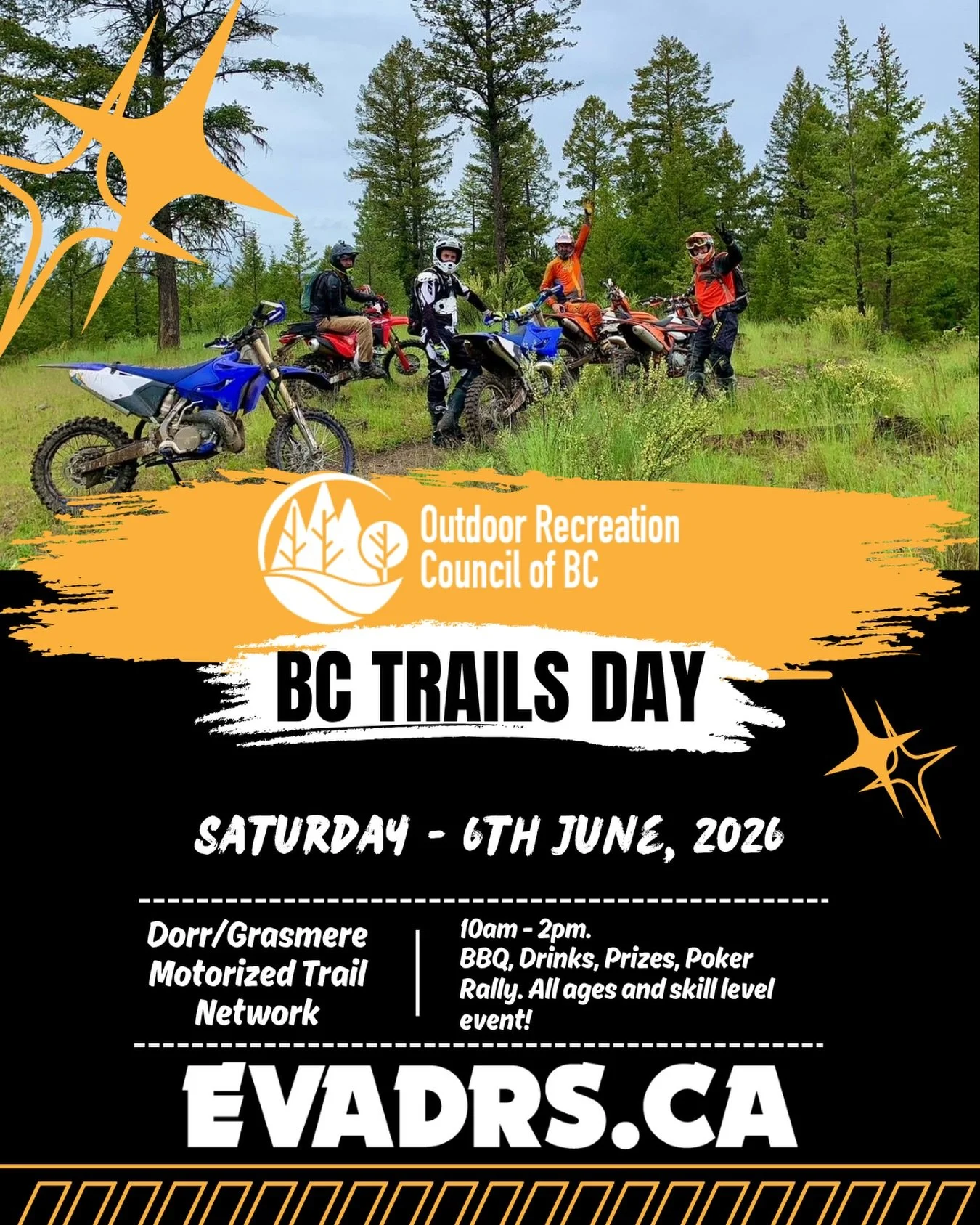 @orcbc.ca BC Trails Day is right around corner! Come join us at Western Pine Recreation Site for a fun BBQ and Poker Rally! It&rsquo;s fun for all ages, skill levels, and bike size 🤟 Lots of prizes and good vibes. #evadrs #ridekoocanusa #singletrack