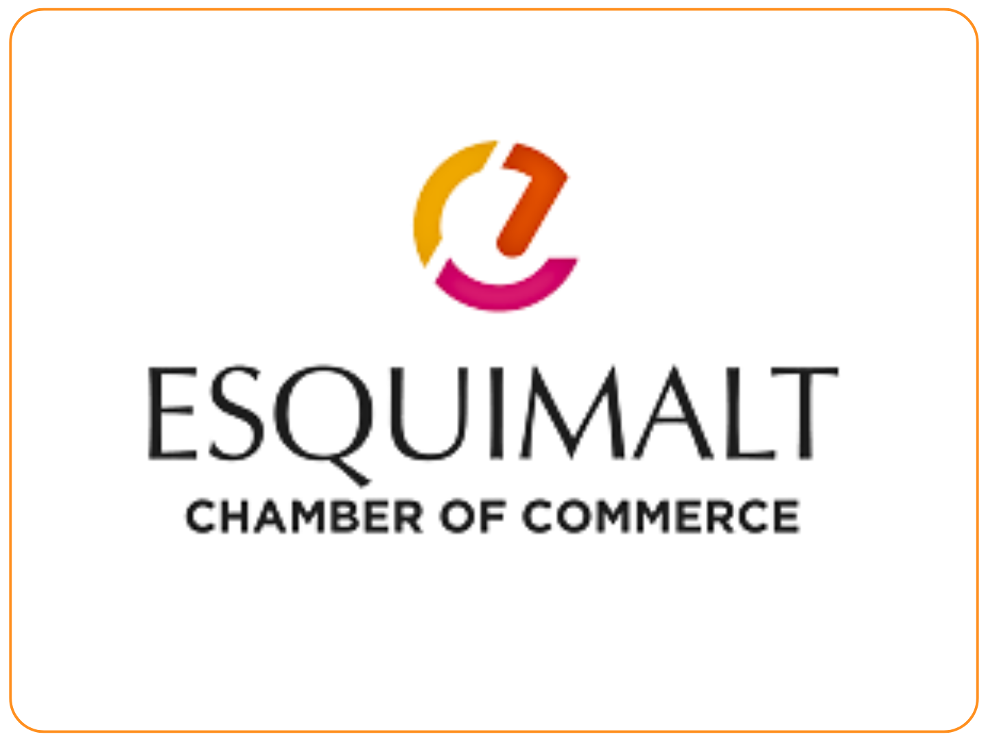 Logo of Esquimalt Chamber of Commerce featuring a colorful abstract symbol and the text Esquimalt Chamber of Commerce.