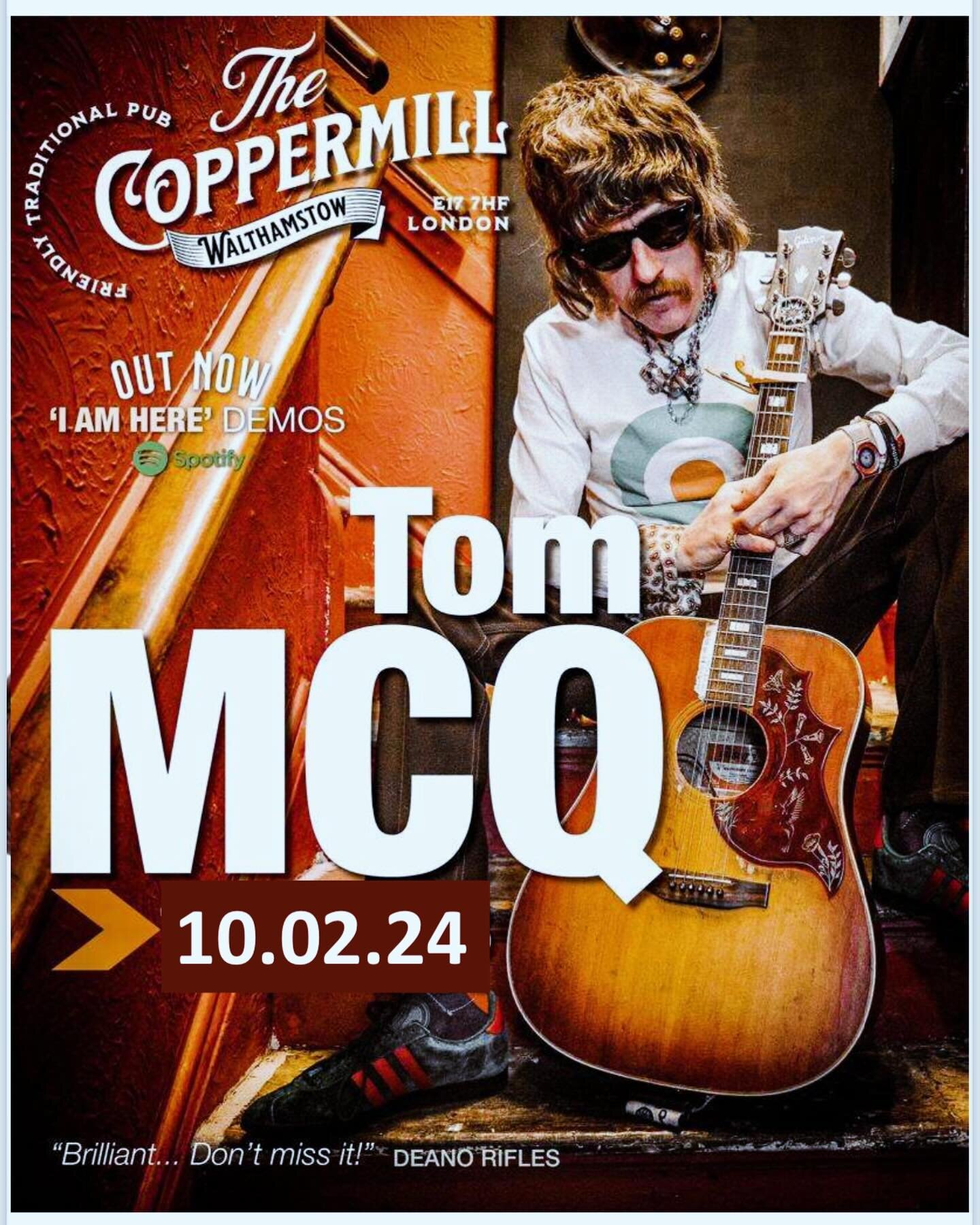 Last gig before heading to play Prague and Budapest. Would love to see you! This is gonna be a great Saturday! Big love!
Rock n Roll and Peace n love! X

#tommcqofficial #thirdwavemusic #tonight #saturday #thecoppermill #rocknroll #original #freeentr