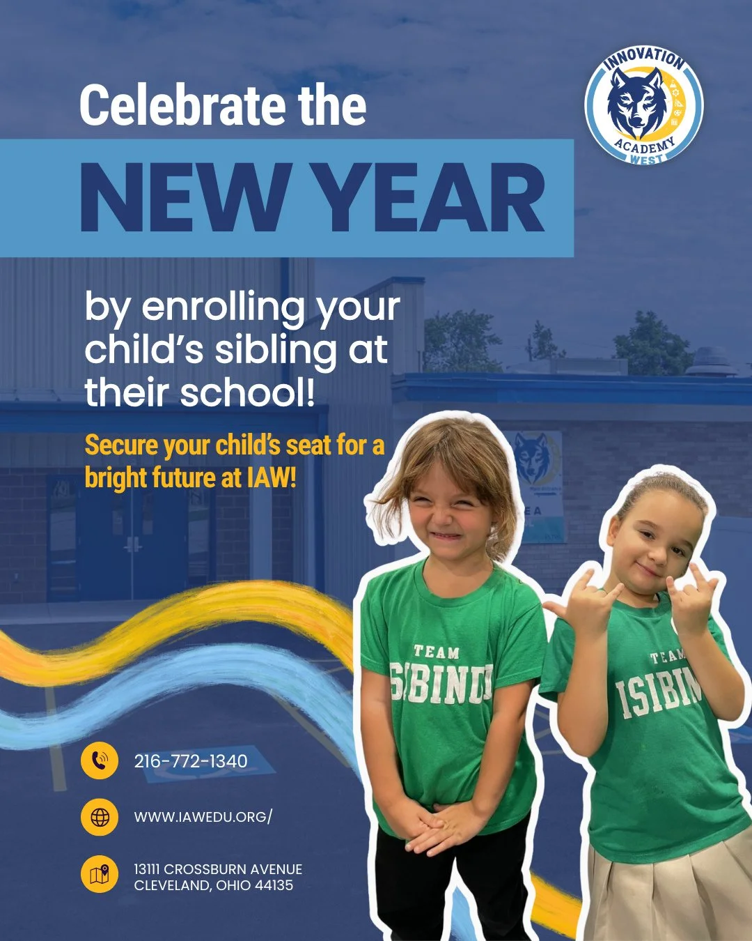 Ring in the new year with us! 🎊 Celebrate the new year by enrolling your child&rsquo;s sibling at IAW and strengthen your school community.⁠
⁠
Website: www.iawedu.org/⁠
⁠
Address: 13111 Crossburn Avenue. Cleveland, Ohio 44135⁠
⁠
Phone: 216-772-1340
