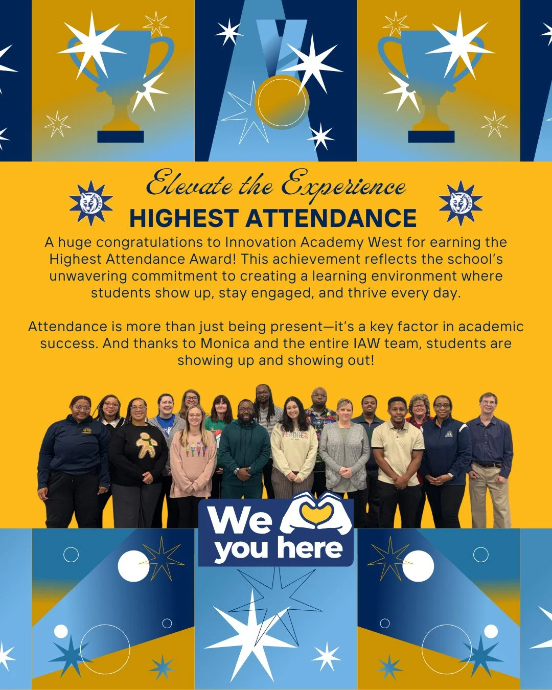🎉 Elevating the Experience at IAW! 🎉⁠
⁠
Innovation Academy West is proud to celebrate earning the Highest Attendance Award! 🏆 Showing up every day matters, and our students and staff continue to prove that commitment to learning and growth.⁠
⁠
Thi