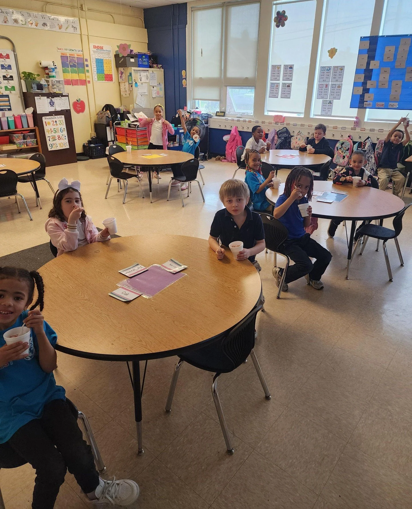 Our Kindergarteners are celebrating BIG! 🍦🎉 Enjoying an ice cream treat for being Classroom of the Month! Keep up the awesome work, friends! 😁👍