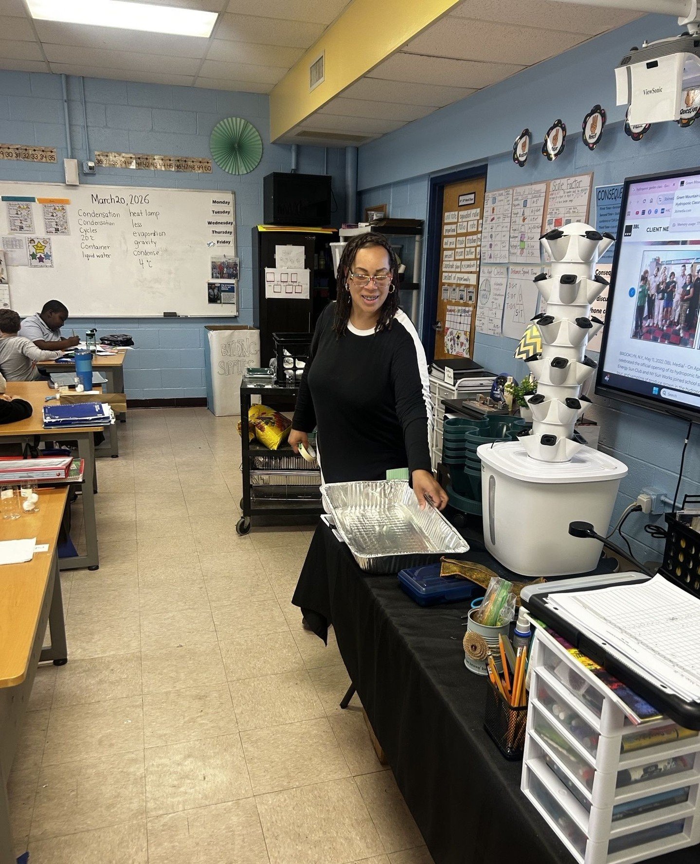 🌱 Tower gardening in action! Our 8th graders are growing fresh veggies and learning how plants thrive&mdash;right in their own classroom.⁠
⁠
At IAW, hands-on STEAM experiences like this teach science, problem-solving, and sustainability, all while h