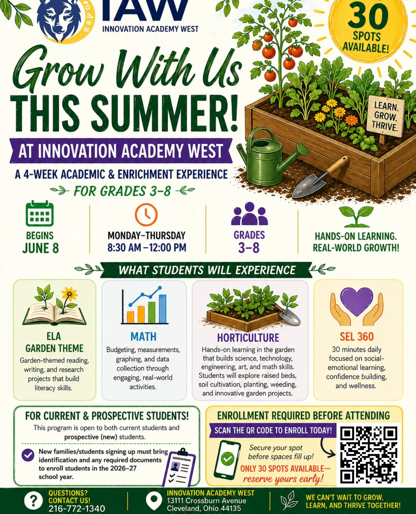 🌱 Grow with us this summer at Innovation Academy West!⁠
Our 4-week program for grades 3&ndash;8 blends academics, hands-on learning, and real-world experiences.⁠
🚨 Only 30 spots available &mdash; secure yours today!