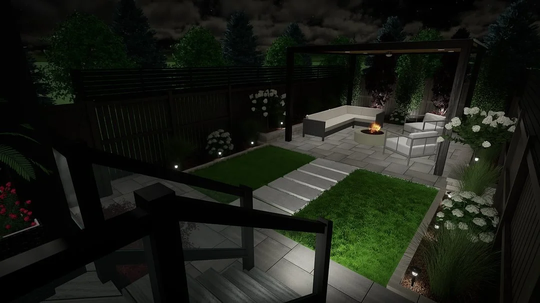 Having the right landscape lighting lets you enjoy your backyard around the clock 🌙

This cozy Toronto backyard was designed with entertaining in mind! Whether you&rsquo;re having lunch outside on a sunny day or relaxing by the firepit at night, lig